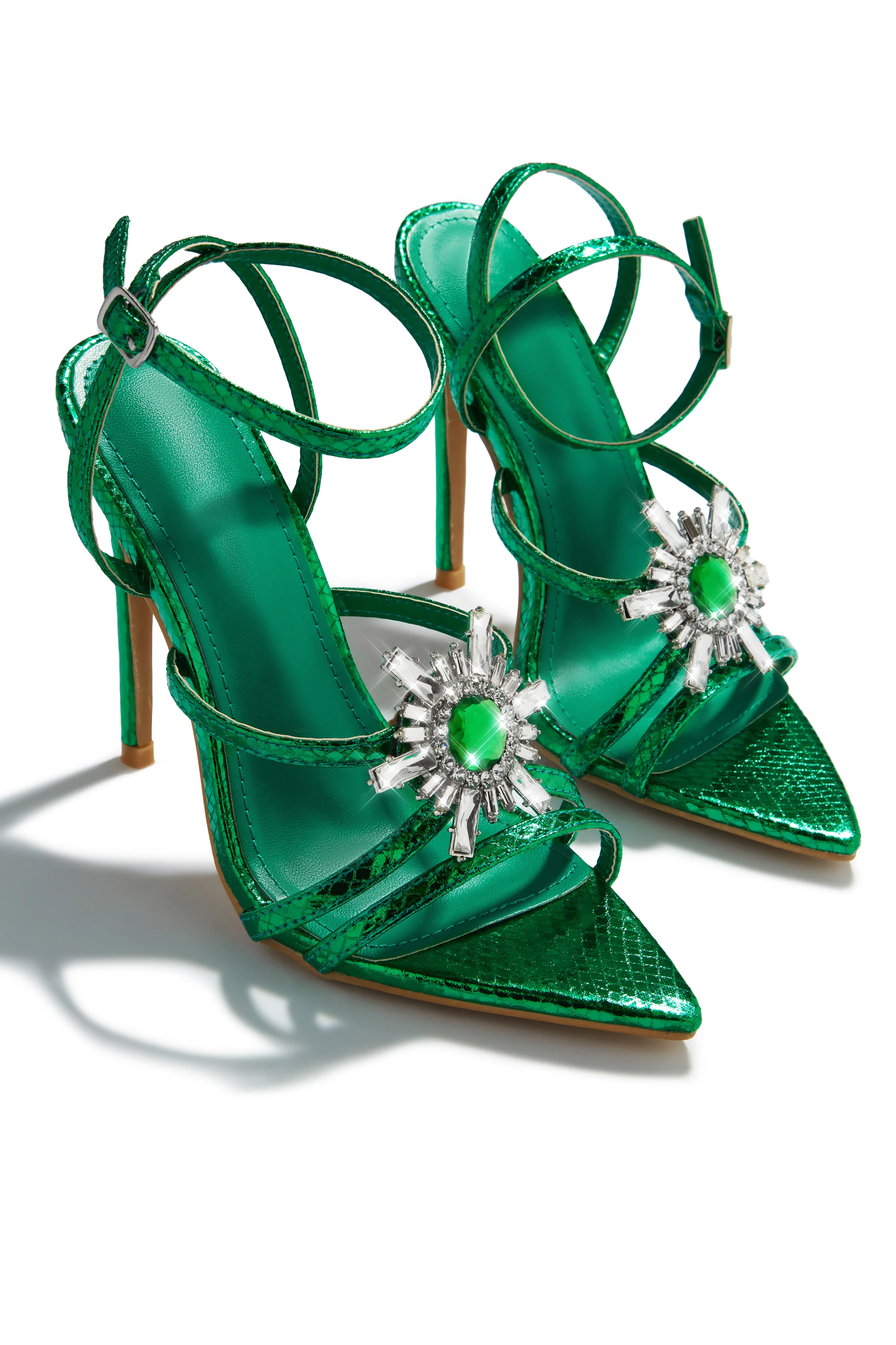 Ameira Embellished High Heels - Green sold by Miss Lola product image thumbnail 2