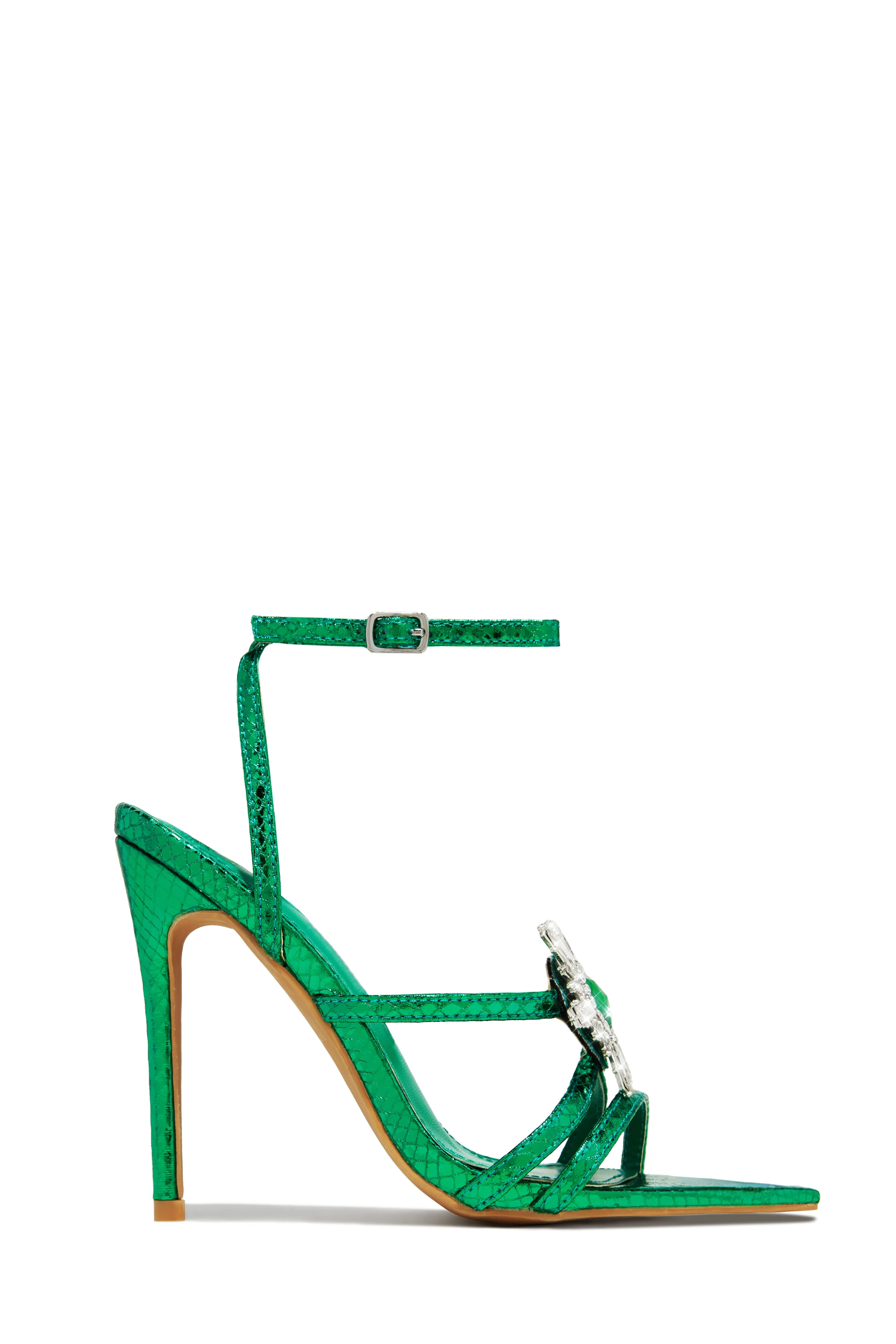 Ameira Embellished High Heels - Green sold by Miss Lola product image thumbnail 5