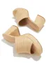 Weekend Getaway Platform Block Heel Mules - Natural sold by Miss Lola