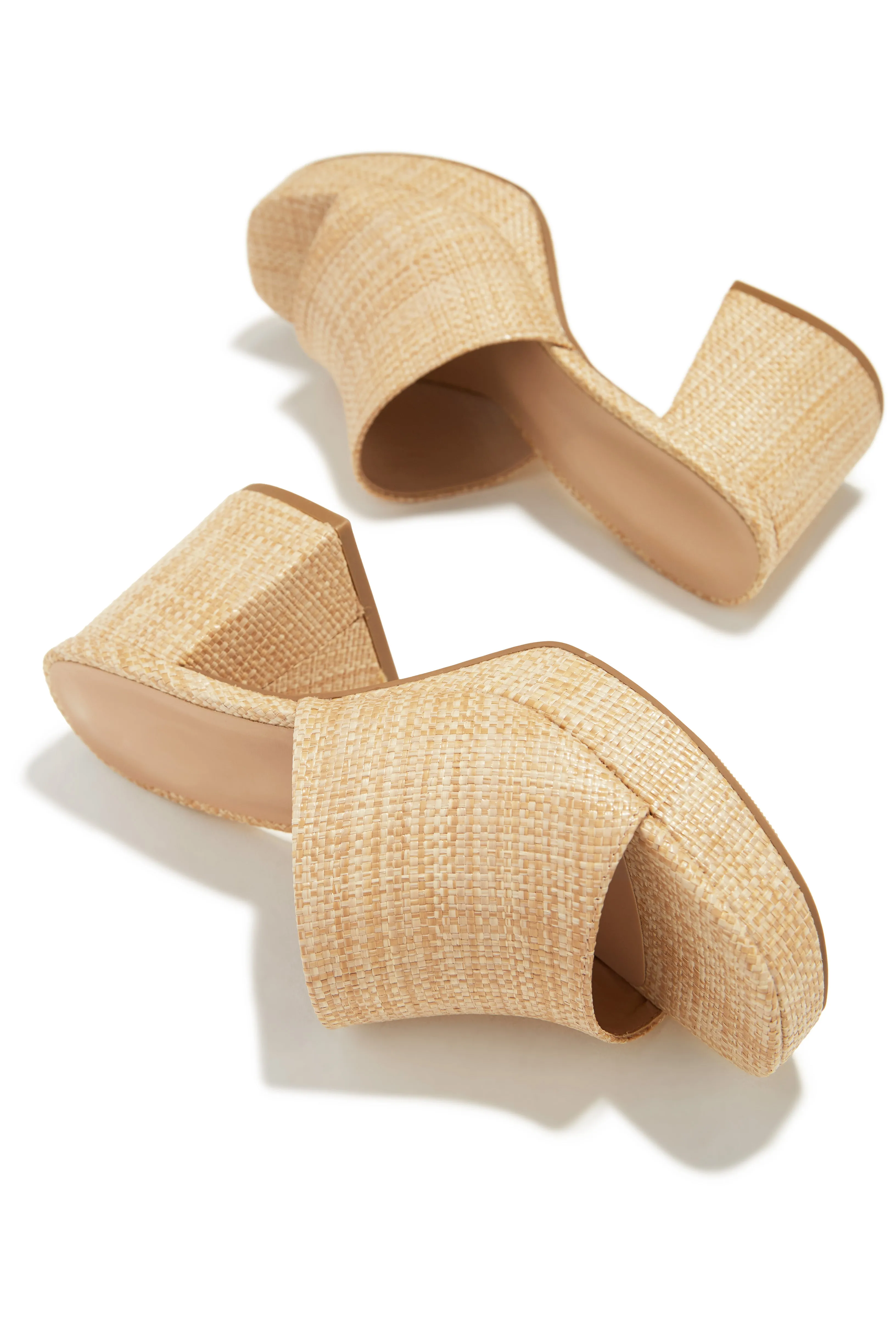 Weekend Getaway Platform Block Heel Mules - Natural sold by Miss Lola product image thumbnail 2