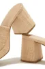 Weekend Getaway Platform Block Heel Mules - Natural sold by Miss Lola