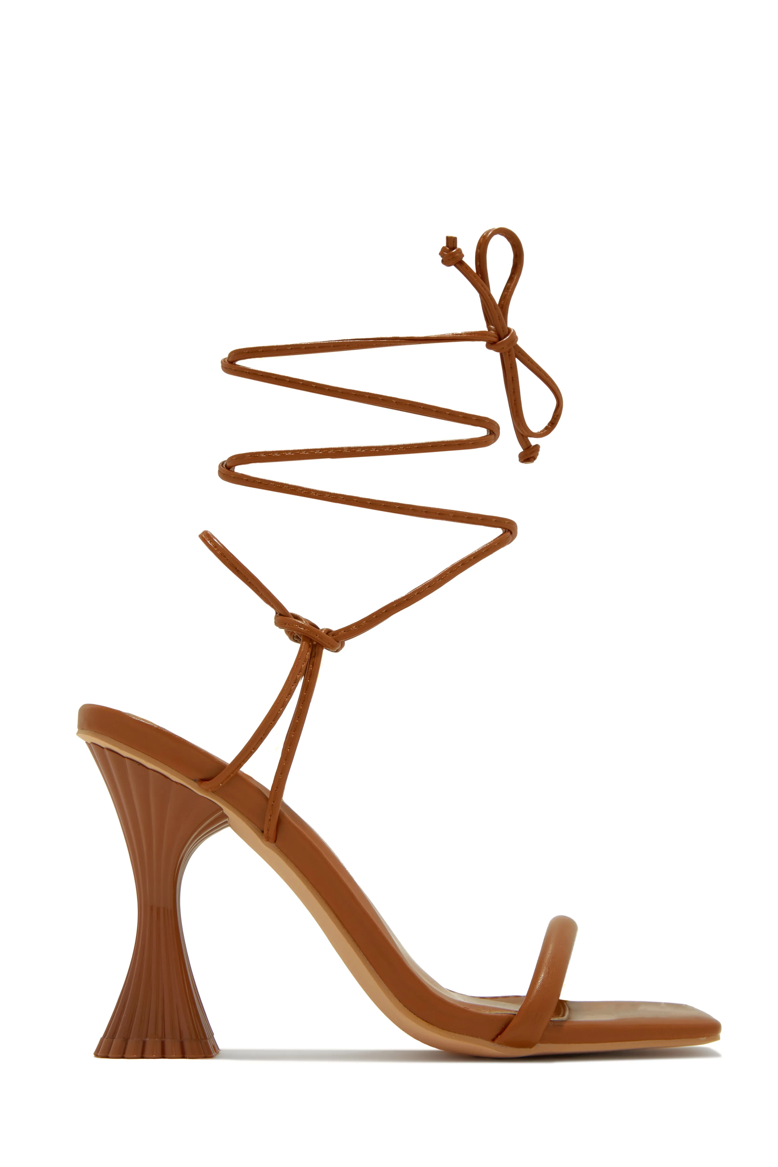 Idalia Lace Up Heels - Tan sold by Miss Lola product image thumbnail 3