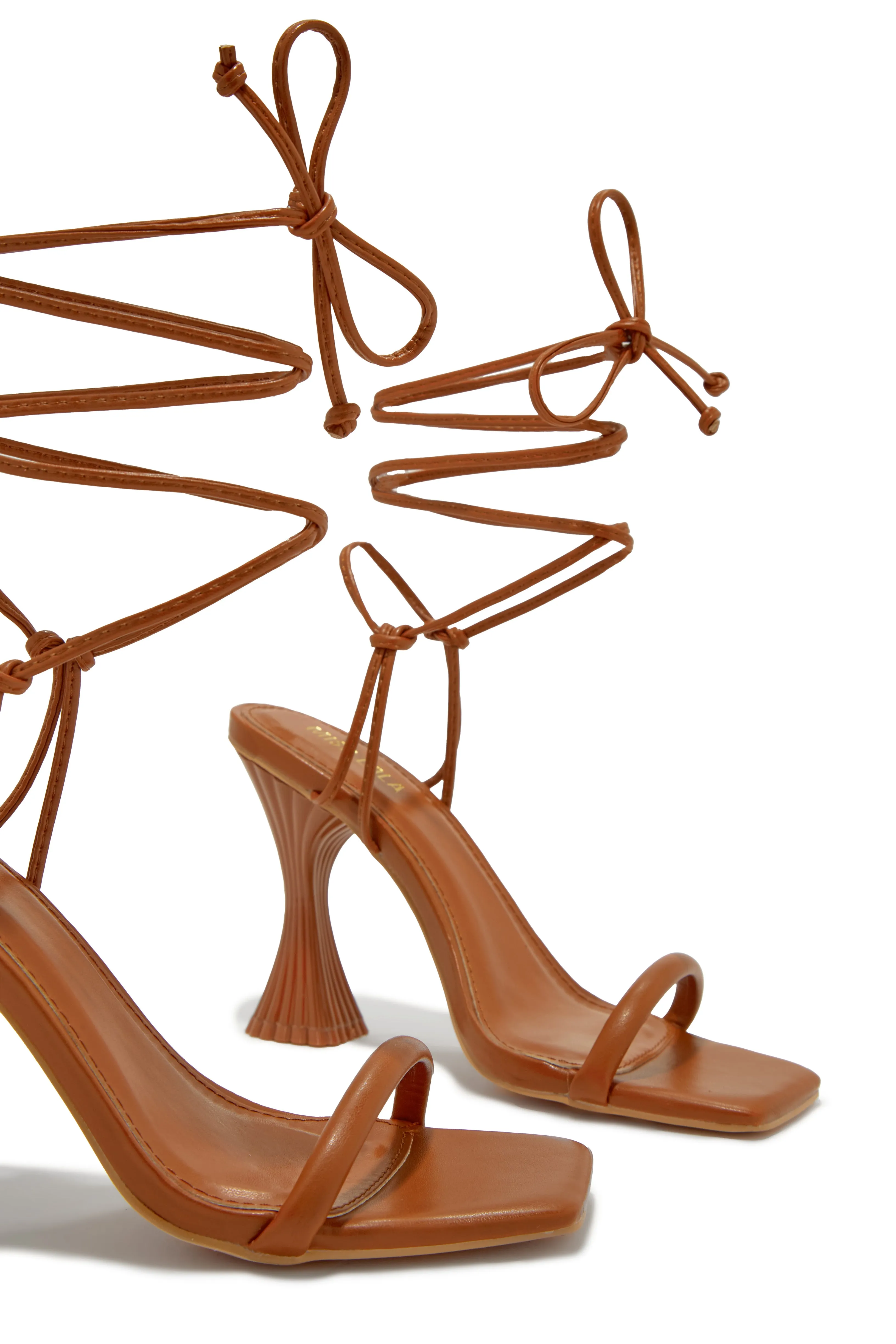 Idalia Lace Up Heels - Tan sold by Miss Lola product image thumbnail 4