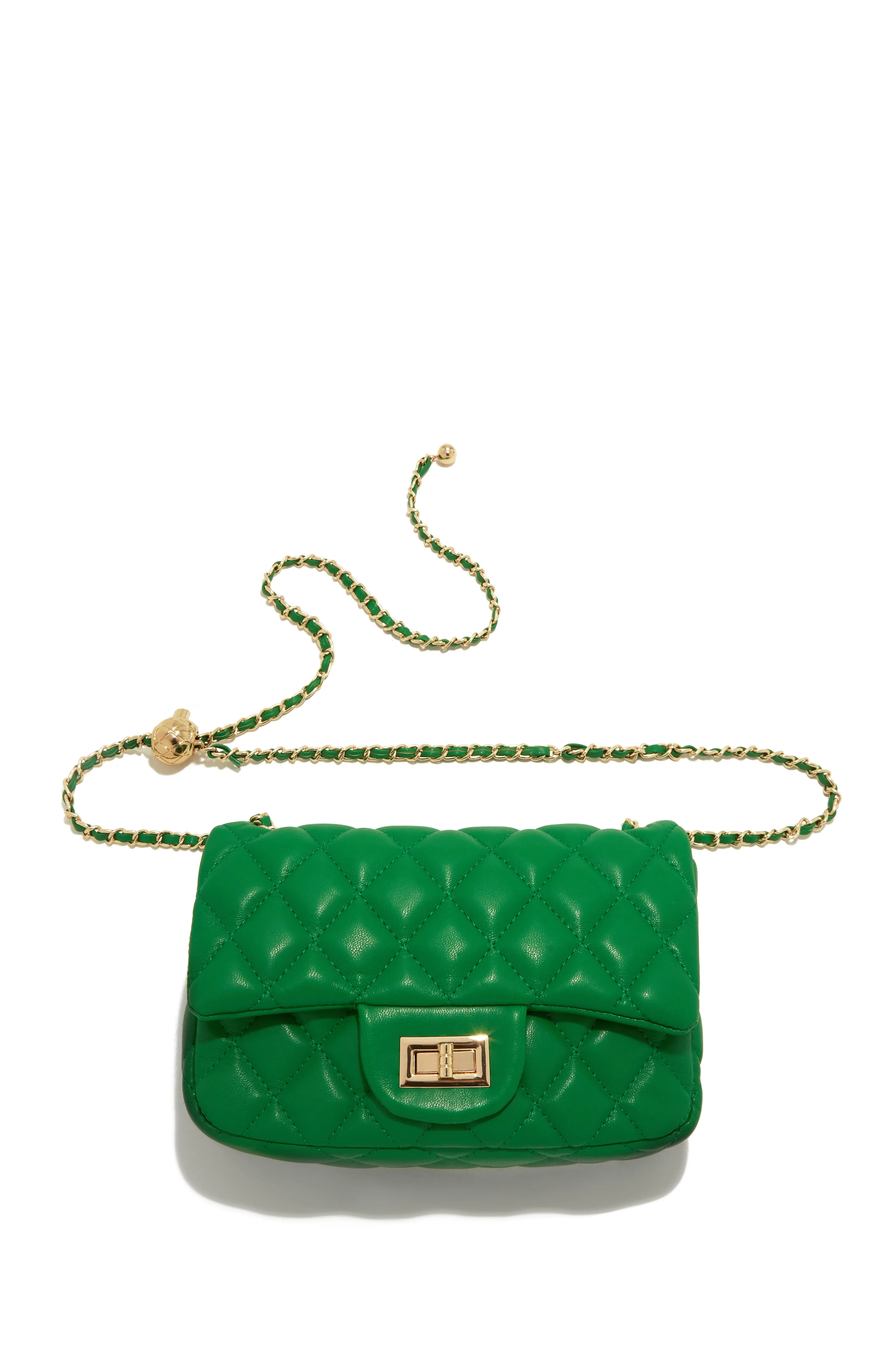Christa Quilted Belt Bag - Green sold by Miss Lola product image thumbnail 2