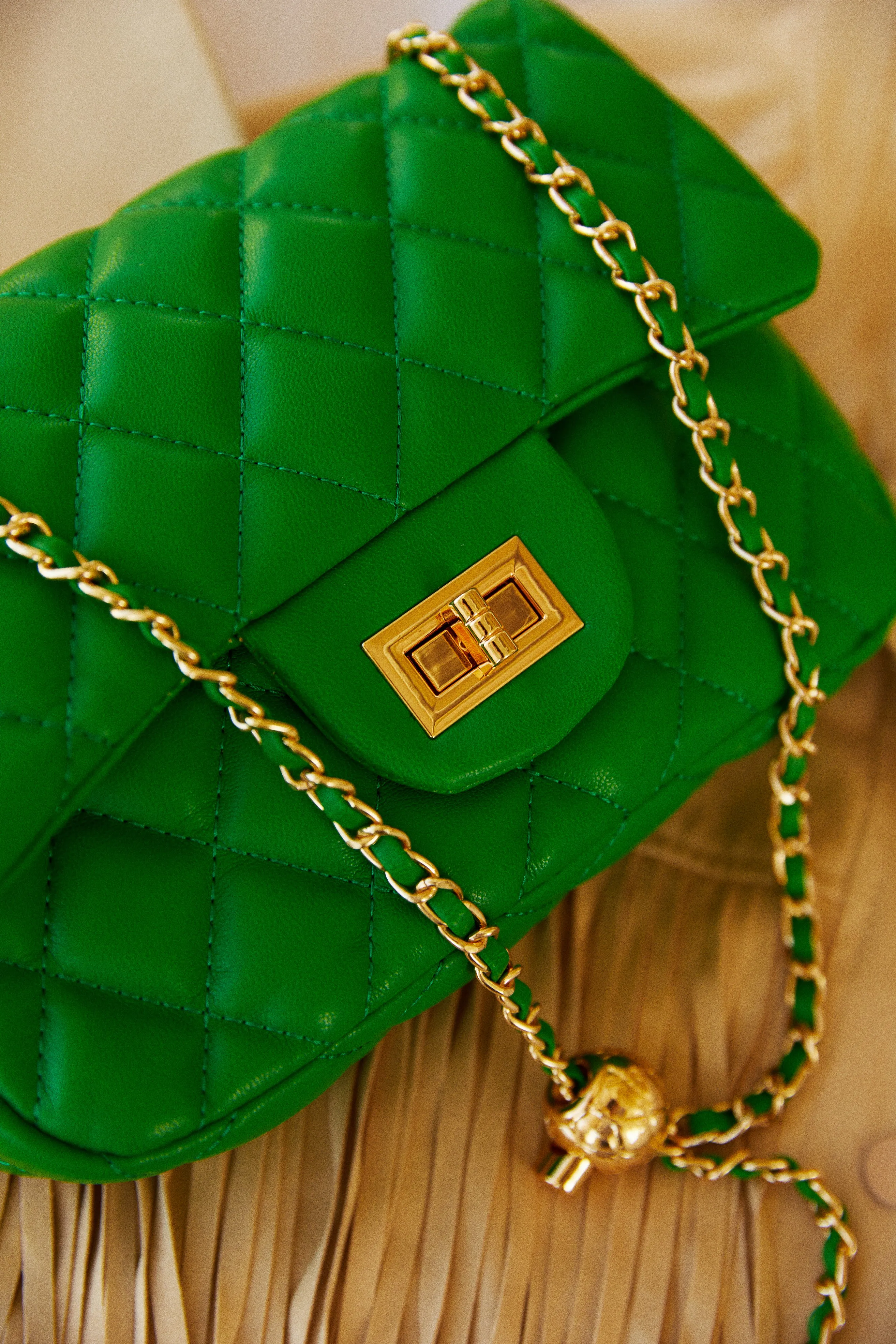 Christa Quilted Belt Bag - Green sold by Miss Lola product image thumbnail 3