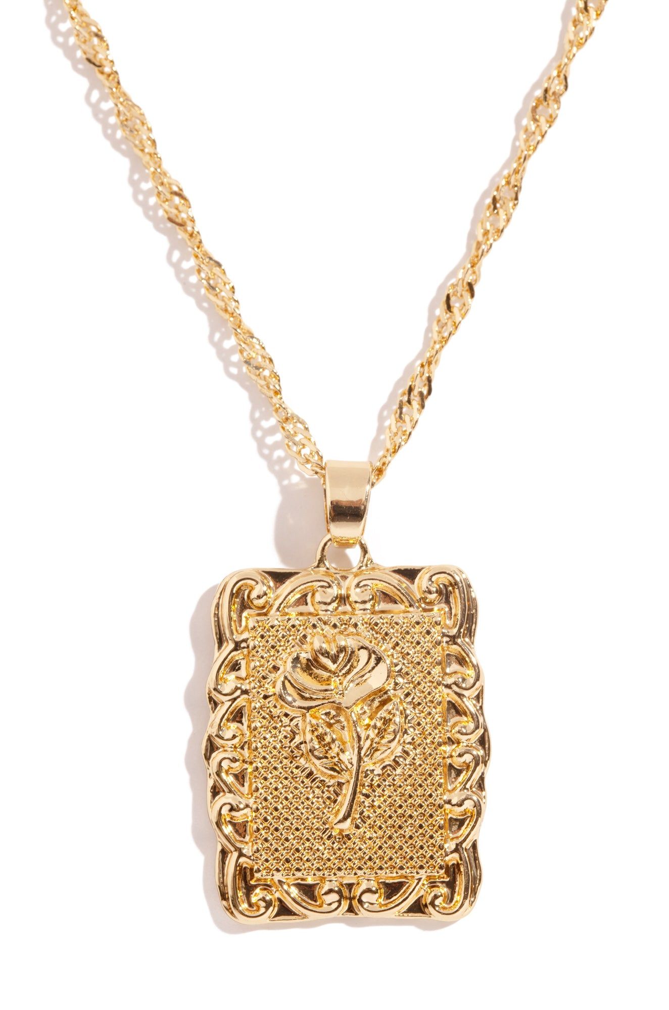 Selene Rose Pendant Necklace - Gold sold by Miss Lola