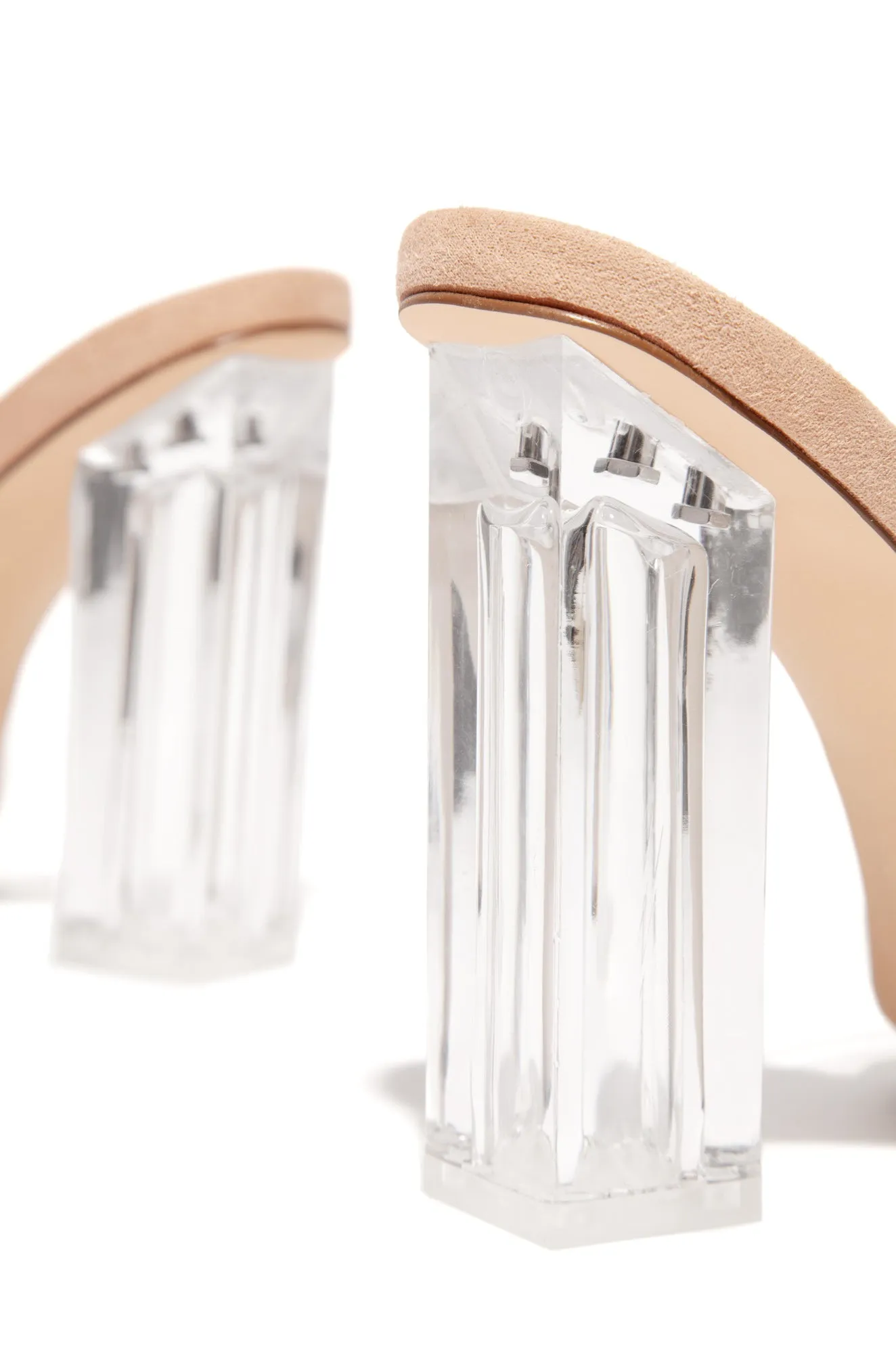 Above Status Clear Strap Block High Heel Mules - Nude sold by Miss Lola product image thumbnail 5