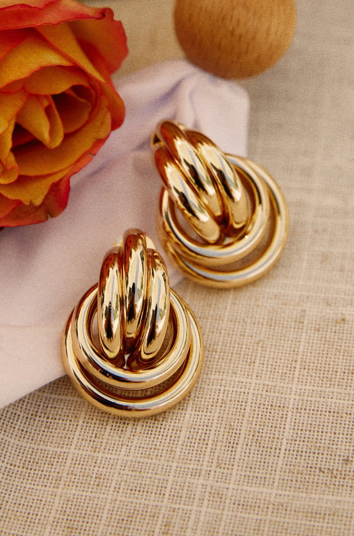 Mary Chunky Earring - Gold sold by Miss Lola