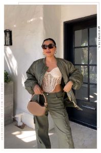 Jenny Oversized Bomber Jacket - Green sold by Miss Lola