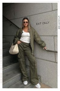 Jenny Oversized Bomber Jacket - Green sold by Miss Lola