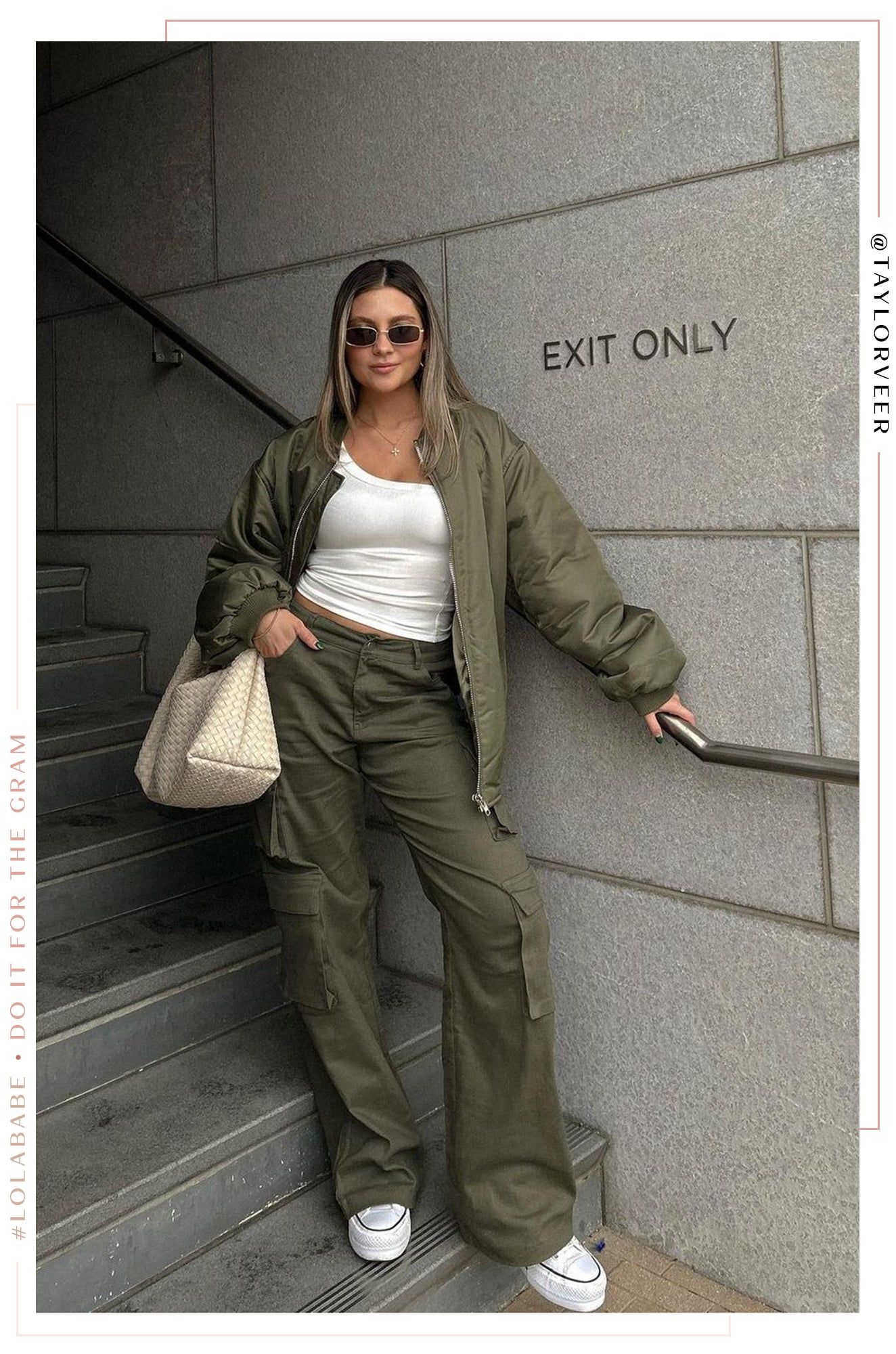 Jenny Oversized Bomber Jacket - Green sold by Miss Lola product image thumbnail 4