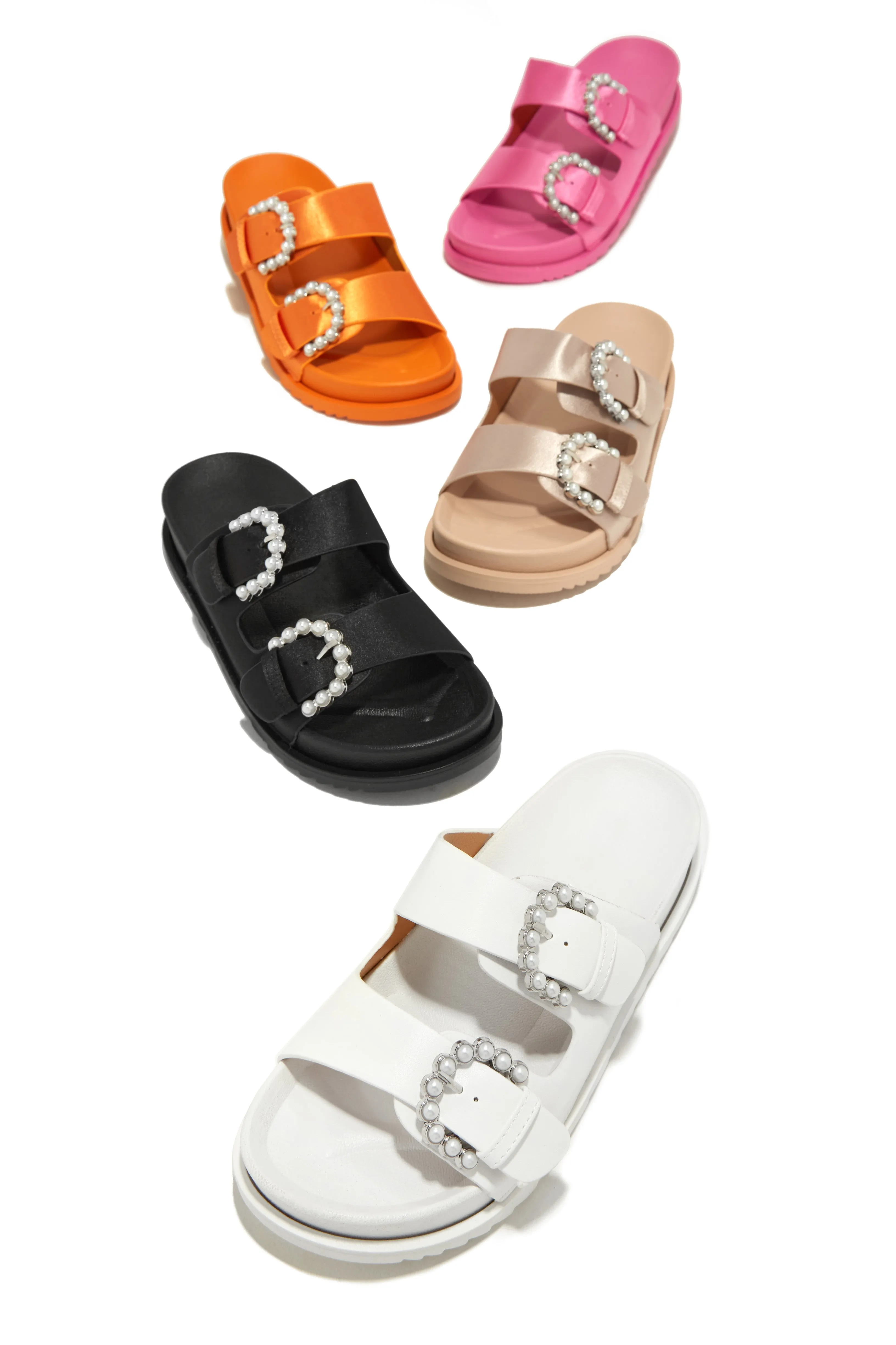 Golden Beaches Embellished Slip On Sandals - Nude sold by Miss Lola product image thumbnail 5