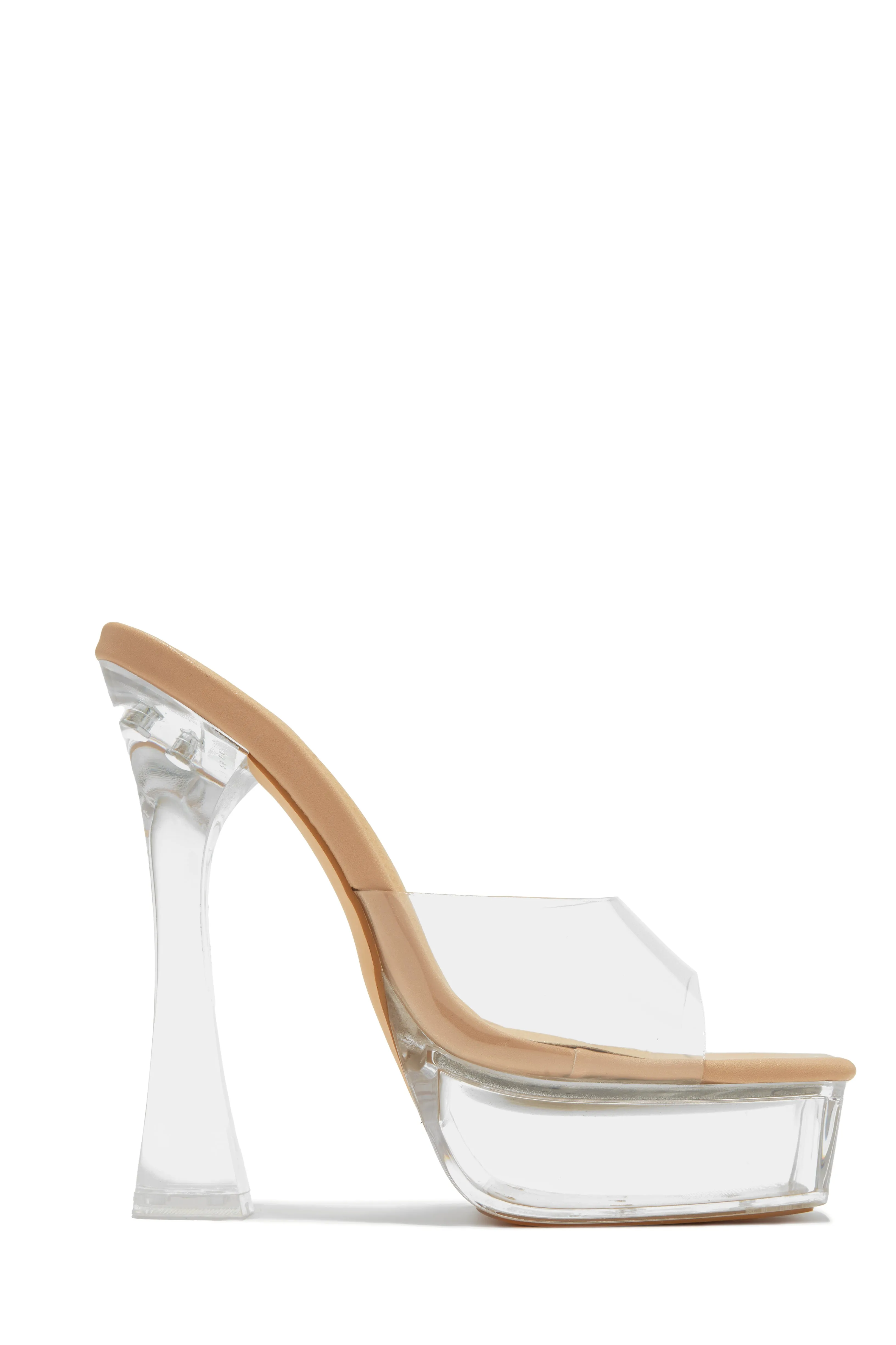 Raylee High Heel Platform Mules - Nude sold by Miss Lola product image thumbnail 3