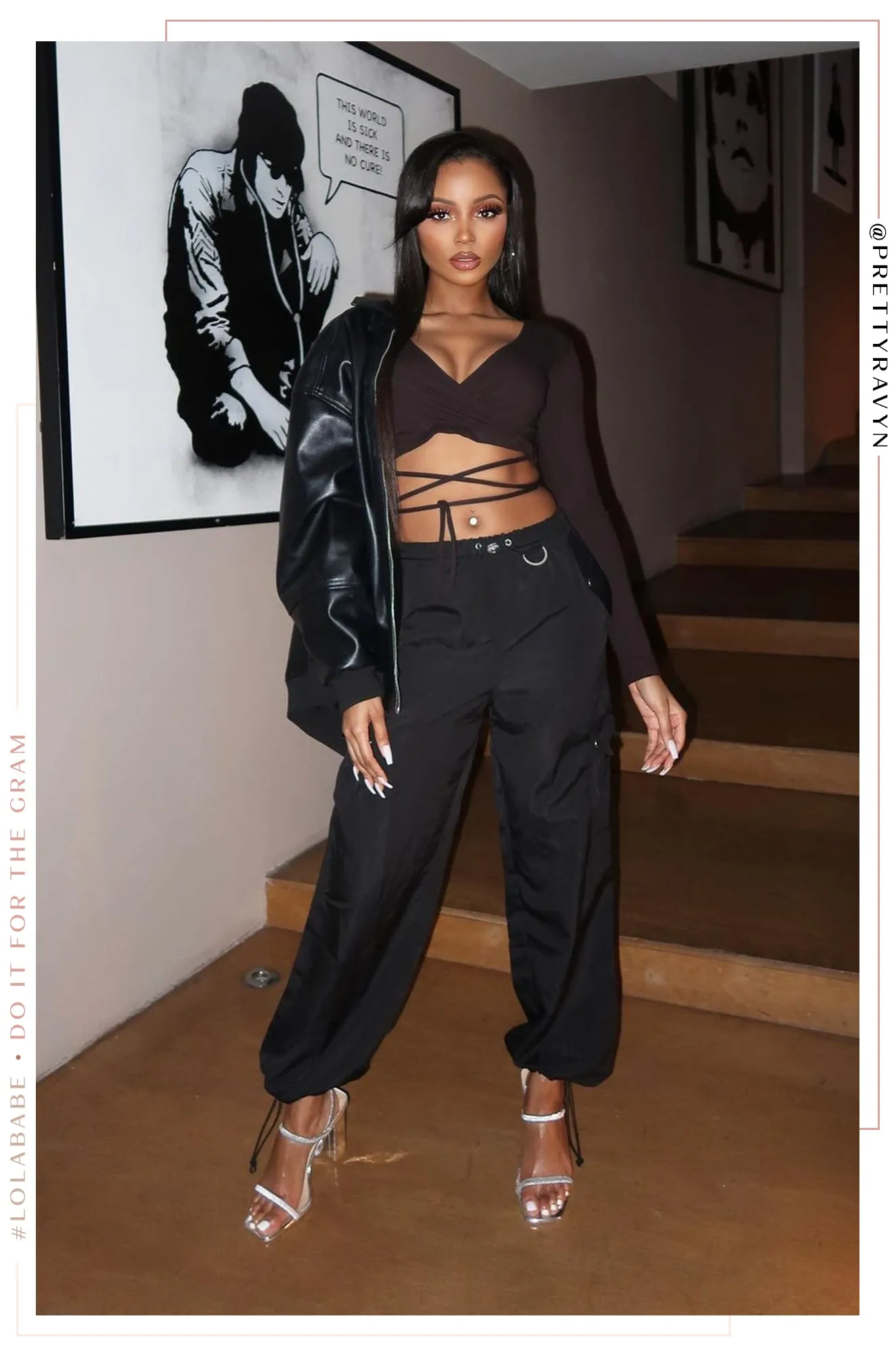 Kyani Wide Leg Cargo Pant - Black sold by Miss Lola product image thumbnail 2