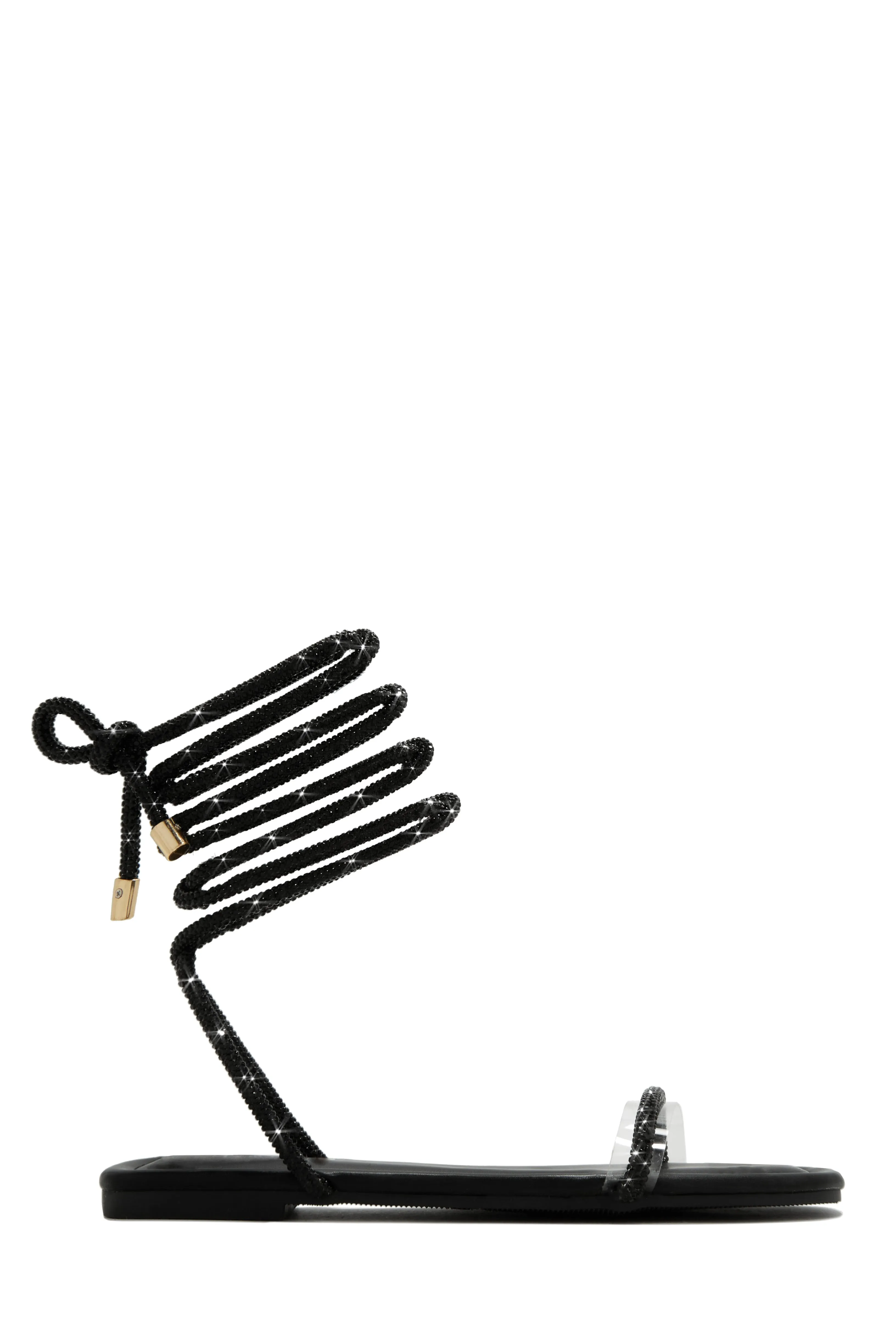 Aruba Island Embellished Lace Up Sandals - Black sold by Miss Lola product image thumbnail 4