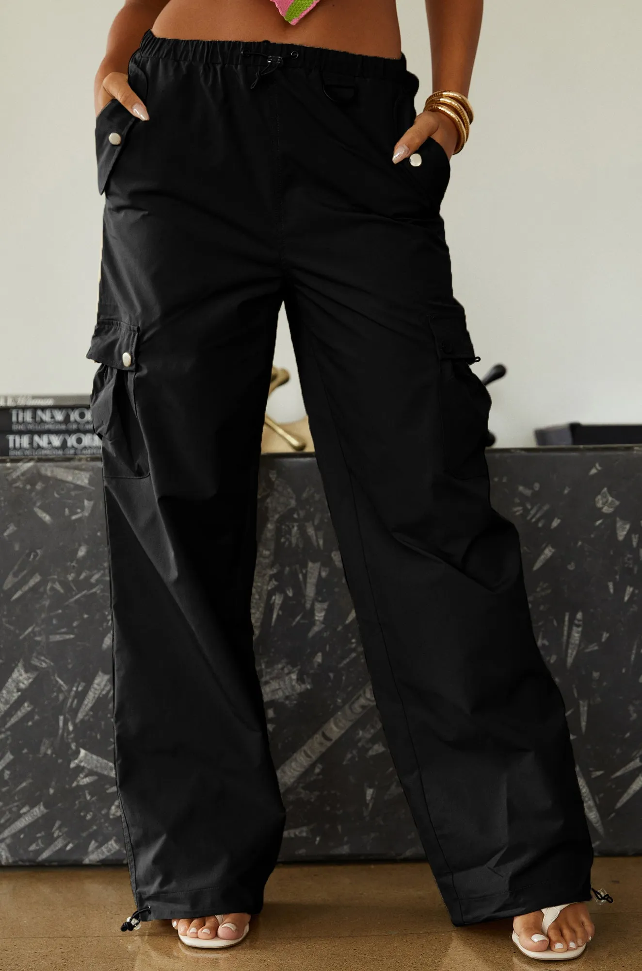 Kyani Wide Leg Cargo Pant - Black sold by Miss Lola