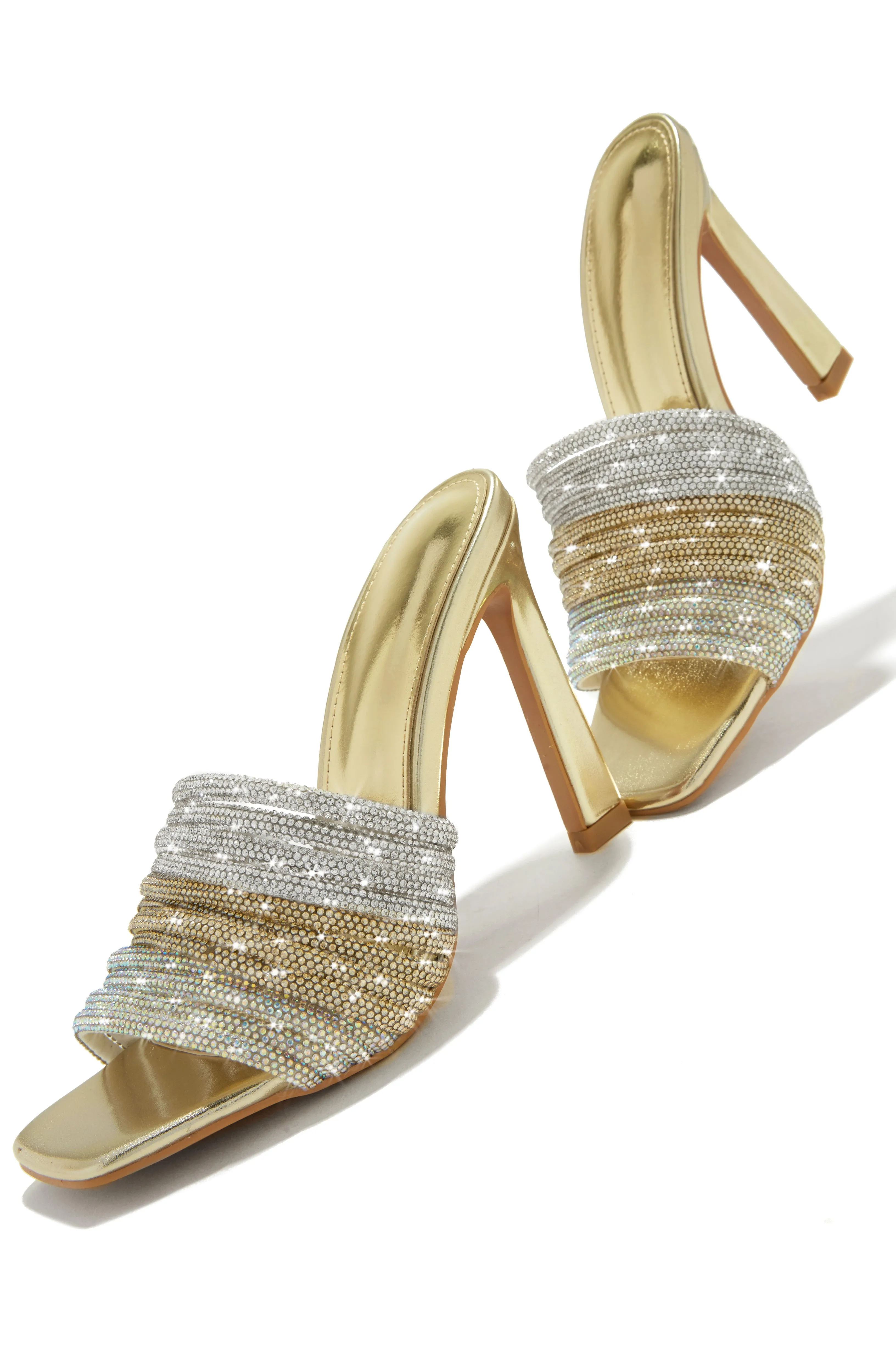 Feeling Myself Embellished High Heel Mules - Gold sold by Miss Lola product image thumbnail 2