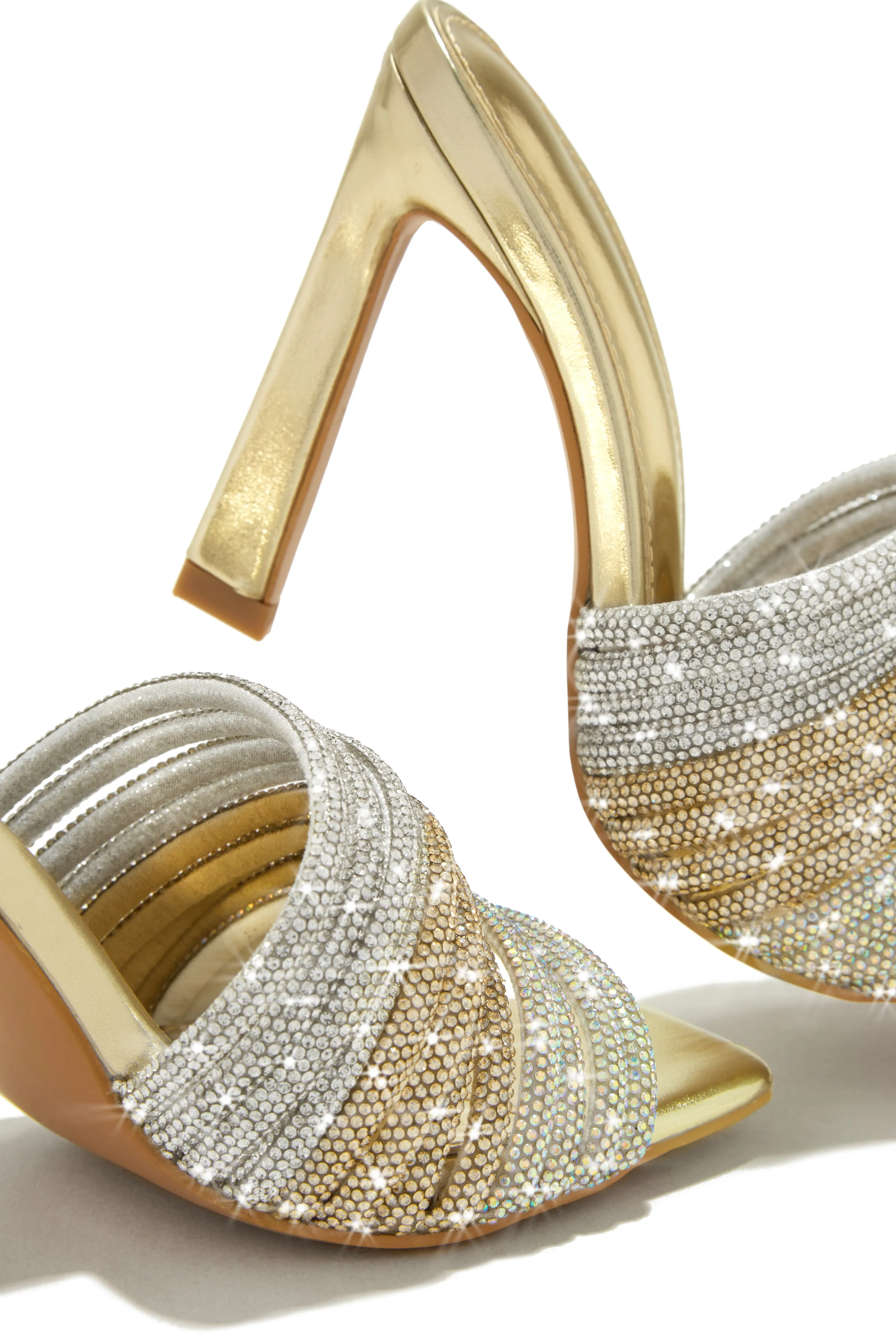 Feeling Myself Embellished High Heel Mules - Gold sold by Miss Lola product image thumbnail 3