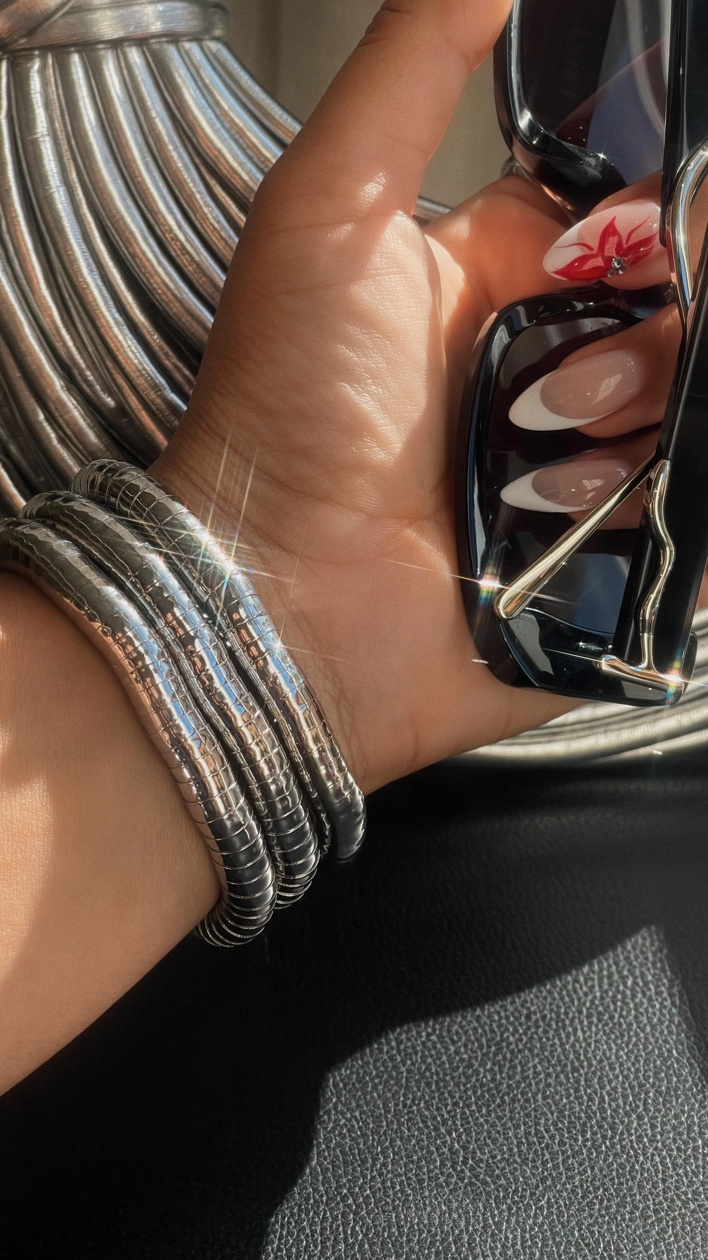 Kimani Elastic Bracelet Set - Silver sold by Miss Lola product image thumbnail 2