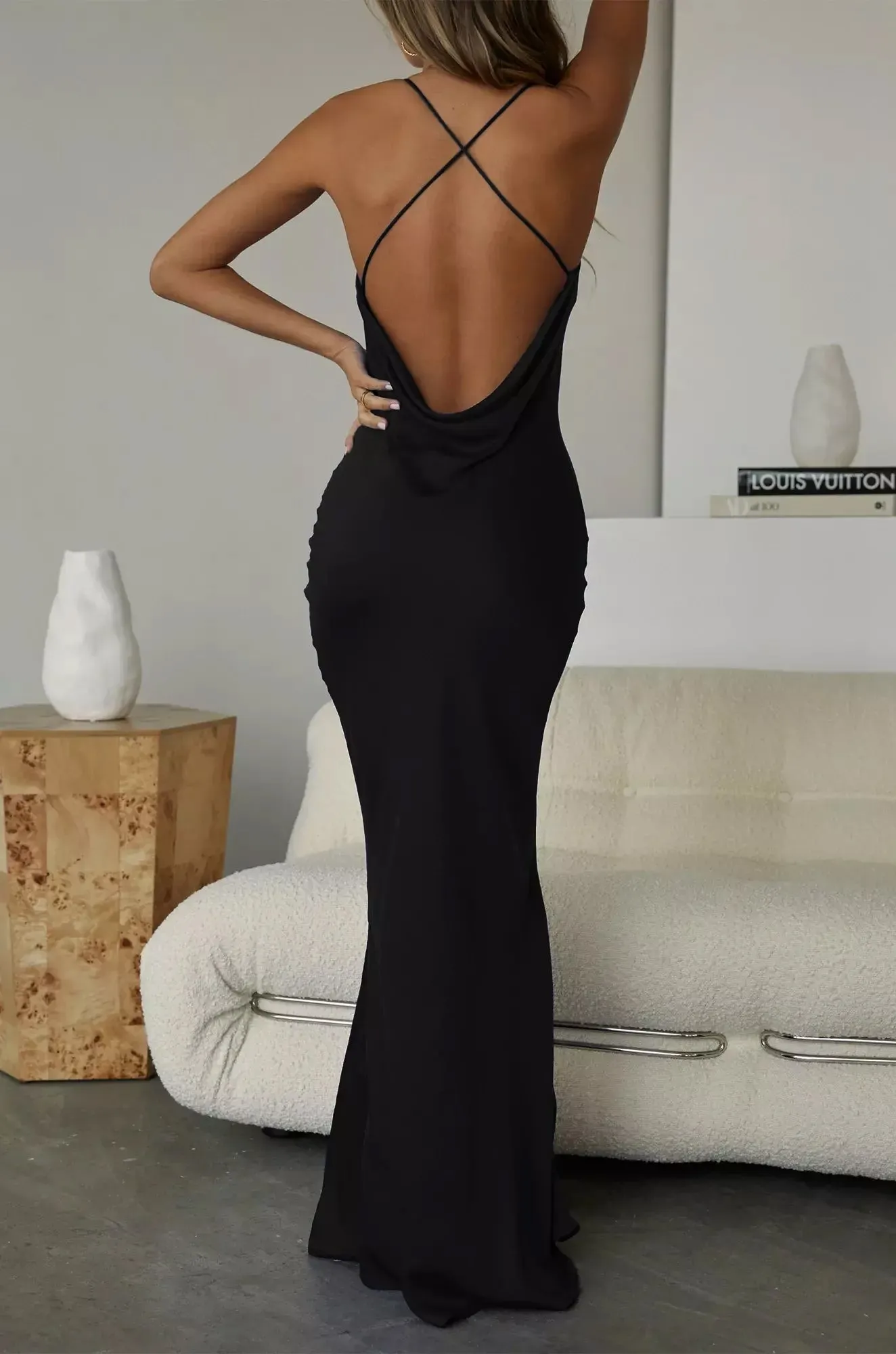 Camelle Cowl Neck Maxi Dress - Black sold by Miss Lola product image thumbnail 3