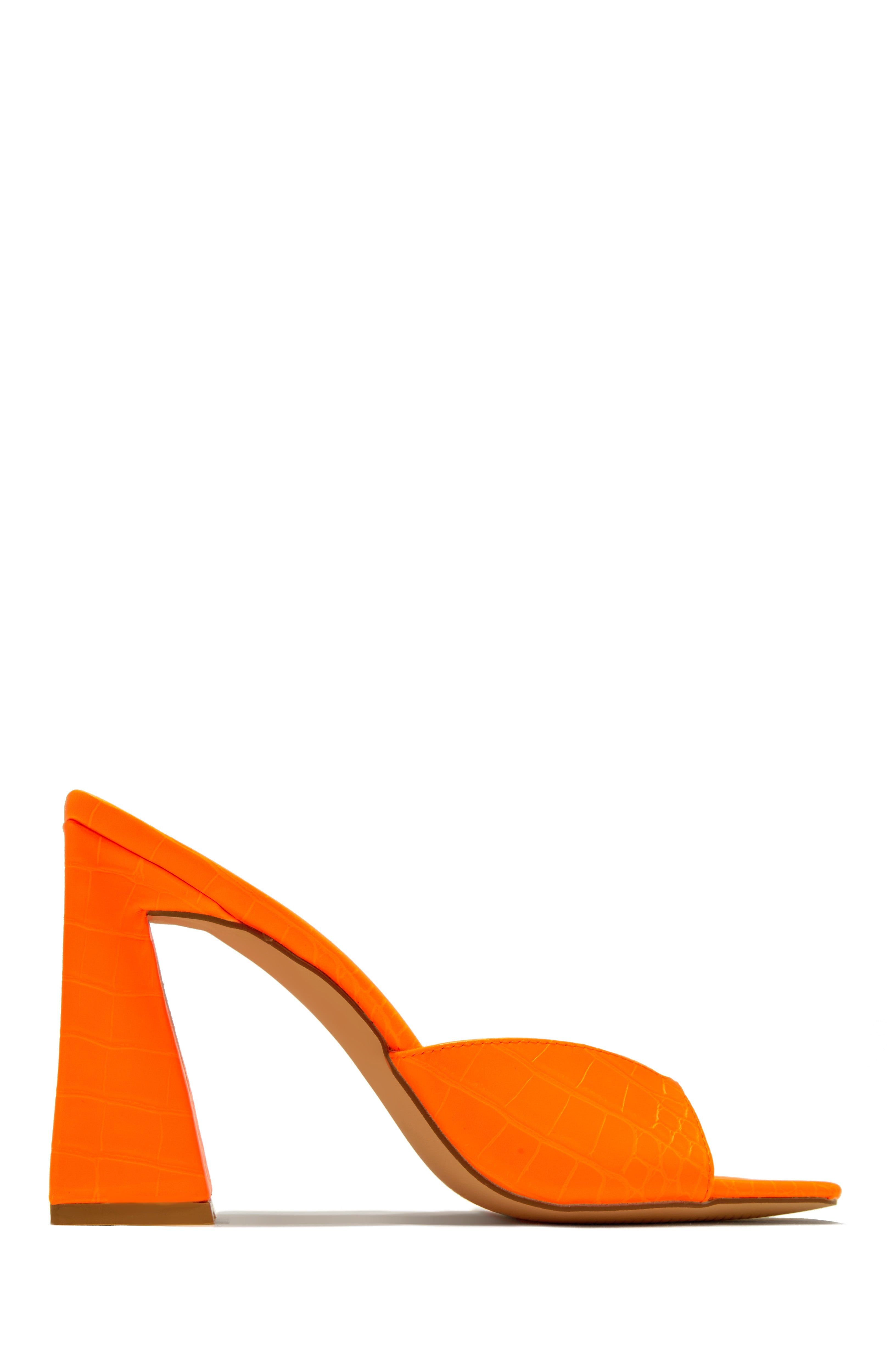 Azaria Block Heel Mules - Orange sold by Miss Lola product image thumbnail 4