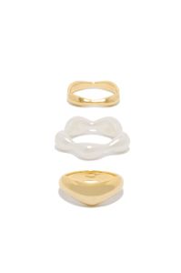 Namina Three Piece Brass Ring Set - Gold sold by Miss Lola
