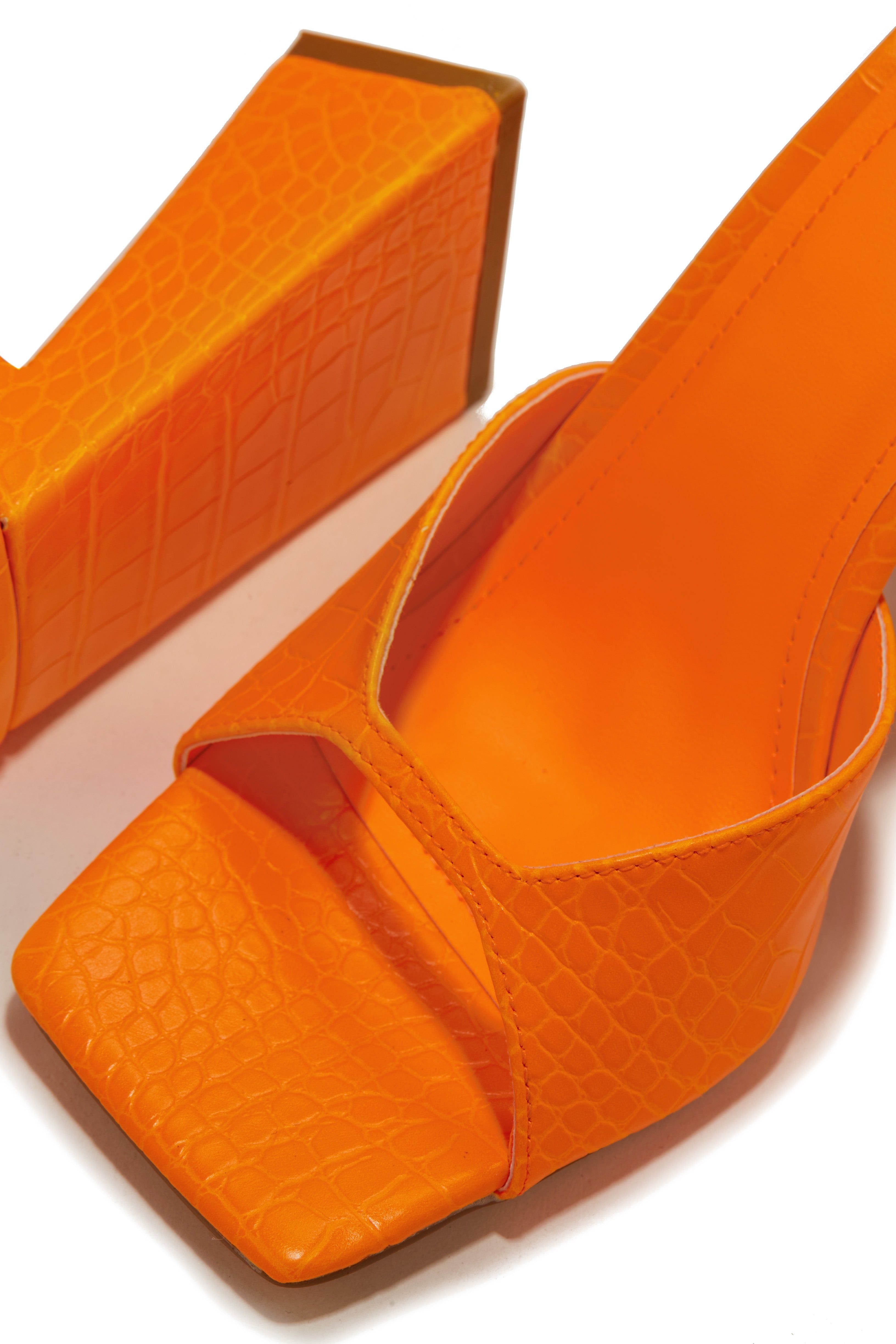 Azaria Block Heel Mules - Orange sold by Miss Lola product image thumbnail 3