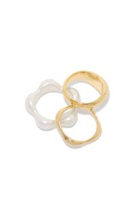Namina Three Piece Brass Ring Set - Gold sold by Miss Lola