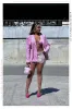 Birthday Suit Padded Shoulder Blazer - Pink sold by Miss Lola