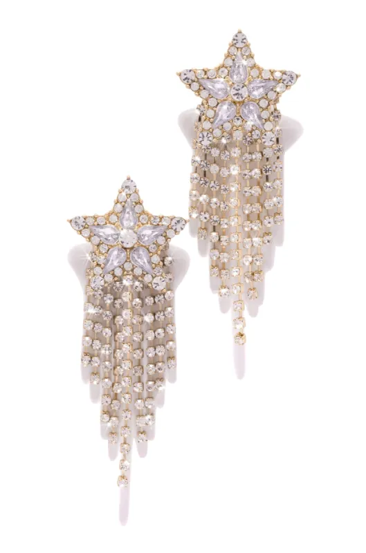 Stella Embellished Dangle Earring - Gold sold by Miss Lola