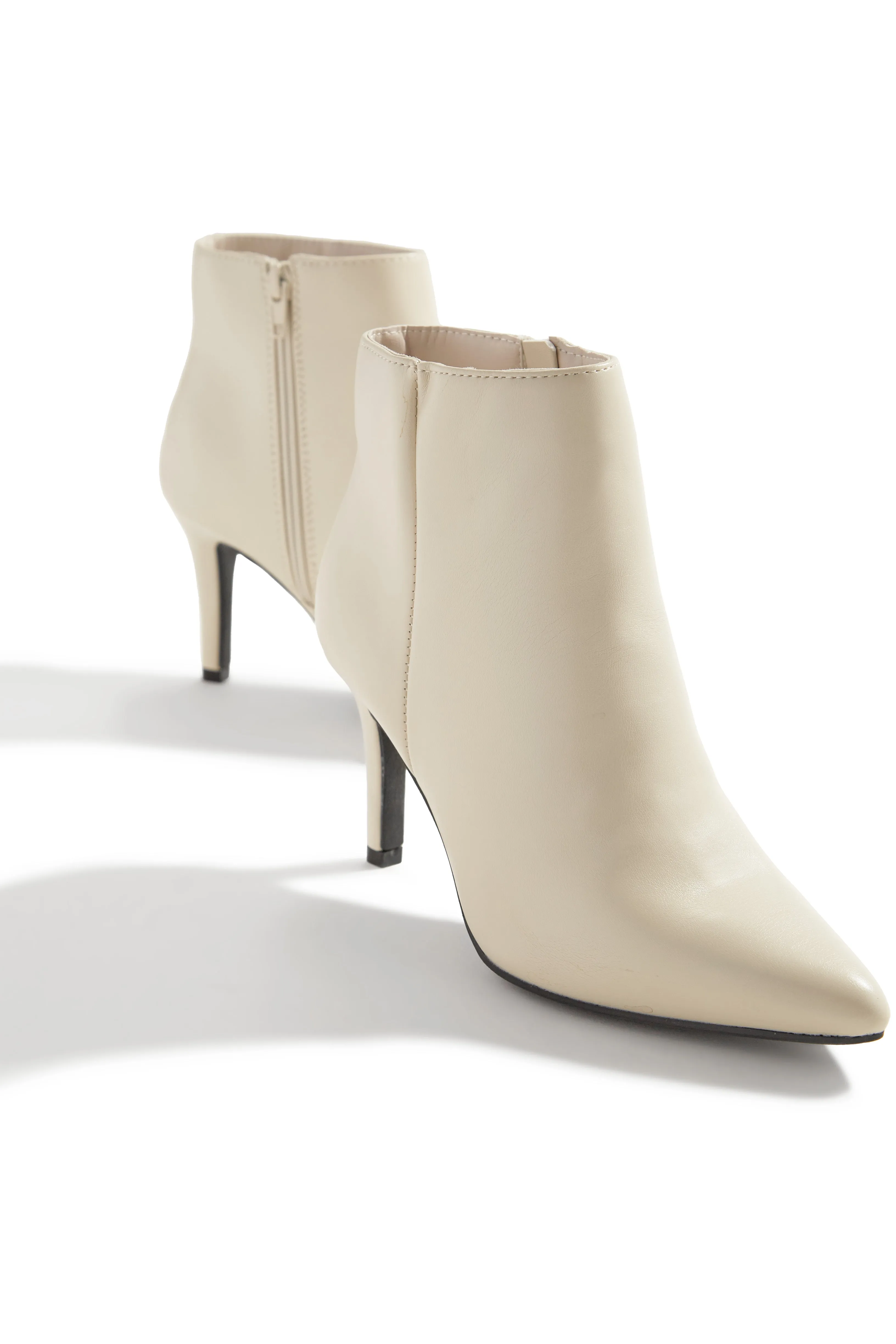 Alanah Mid Heel Ankle Boots - Bone sold by Miss Lola product image thumbnail 2