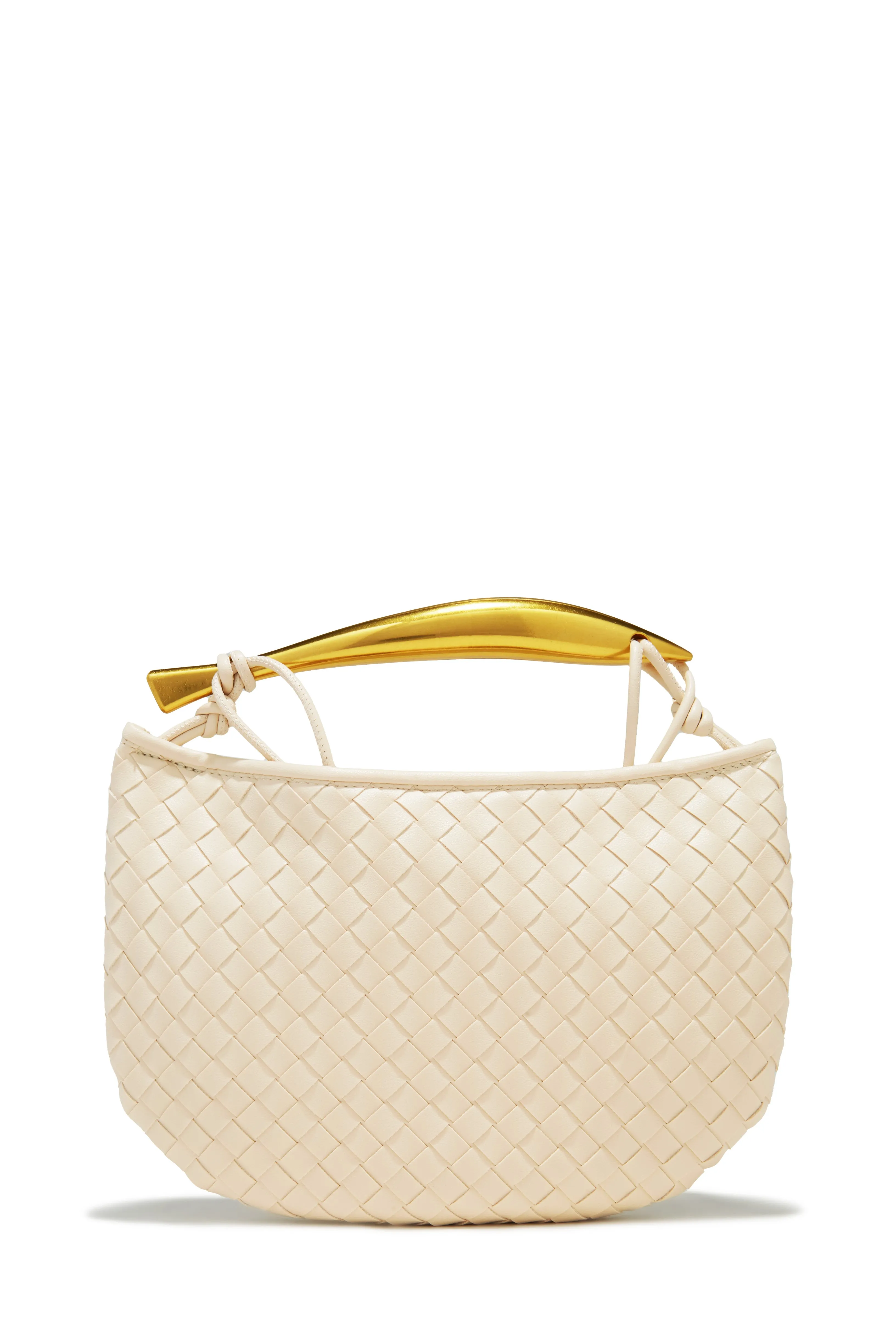 Olivia Hardware Handle Woven Bag - Bone sold by Miss Lola