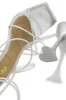 Loving Heart Lace Up High Heels - Silver sold by Miss Lola