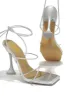 Loving Heart Lace Up High Heels - Silver sold by Miss Lola