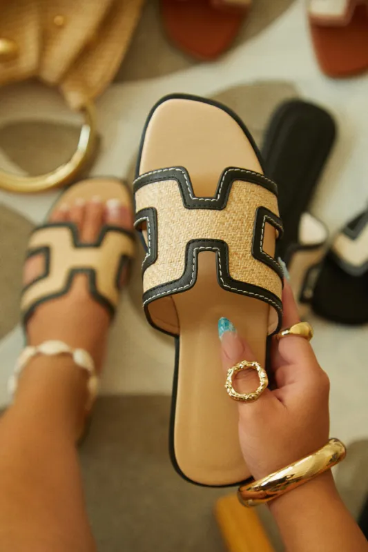 French Riviera Slip On Sandals - Natural sold by Miss Lola