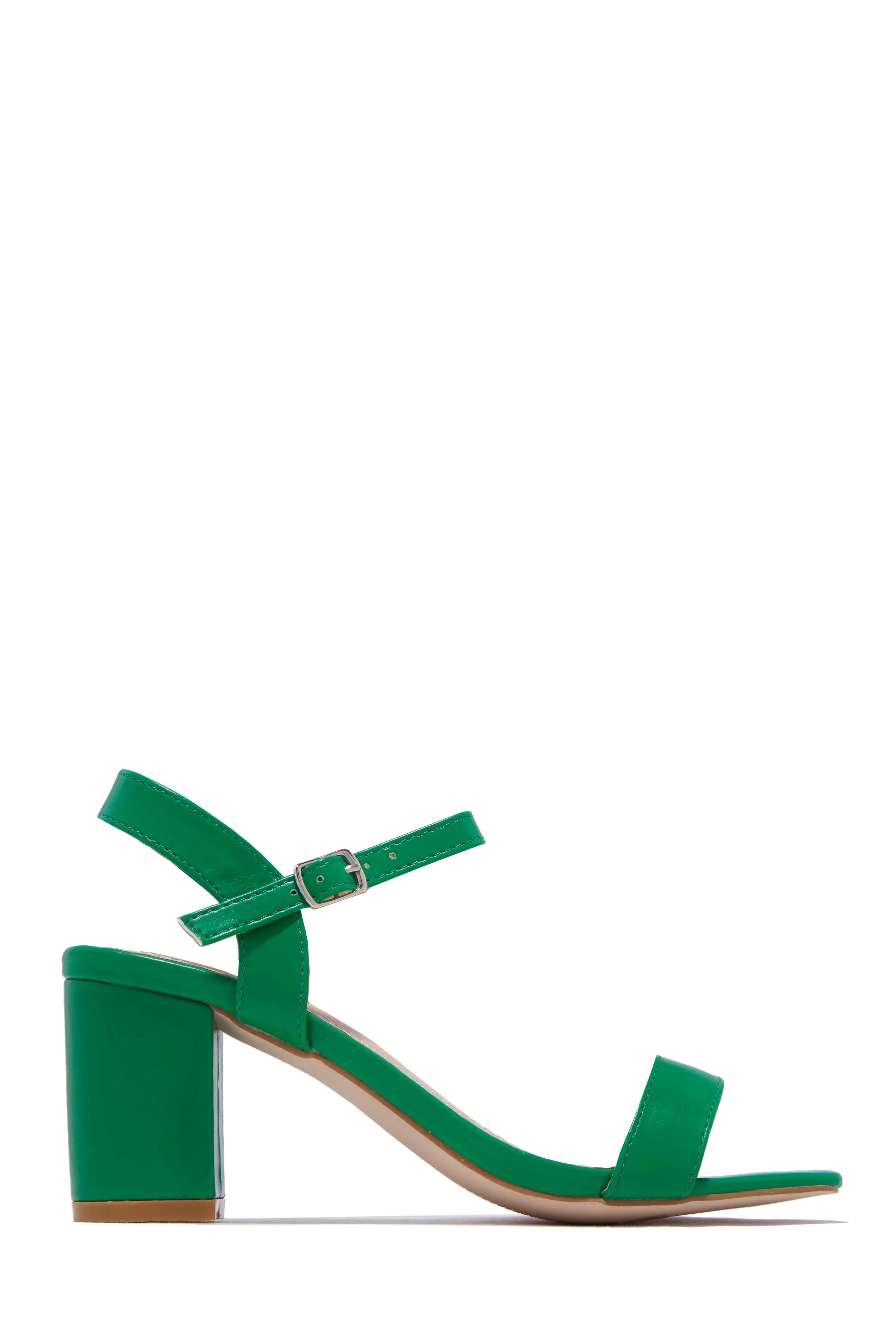 Deryna Ankle Strap Block Heels - Green sold by Miss Lola product image thumbnail 3