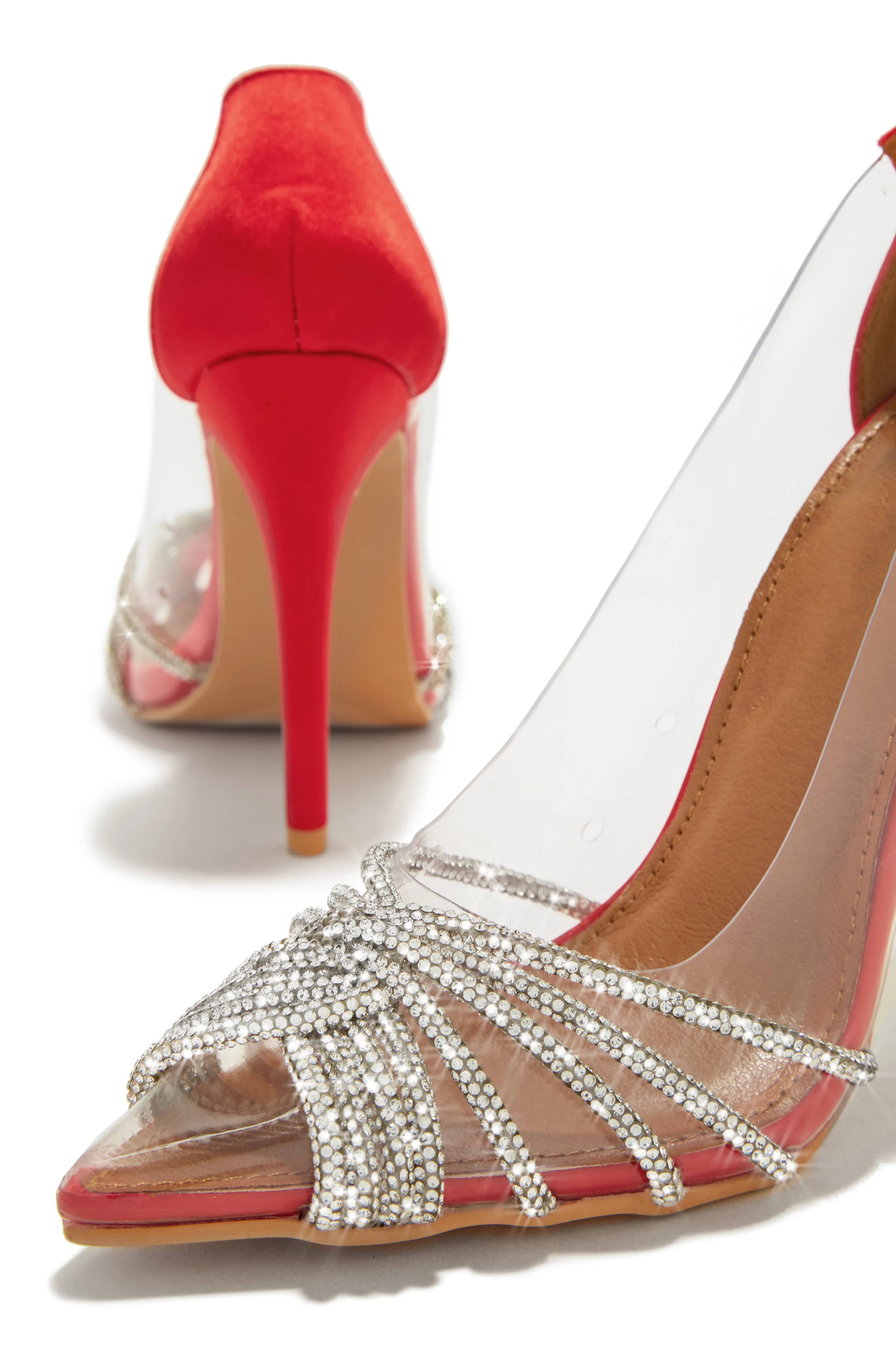 Champagne Toast Embellished Pointed Toe Pumps - Red sold by Miss Lola product image thumbnail 2