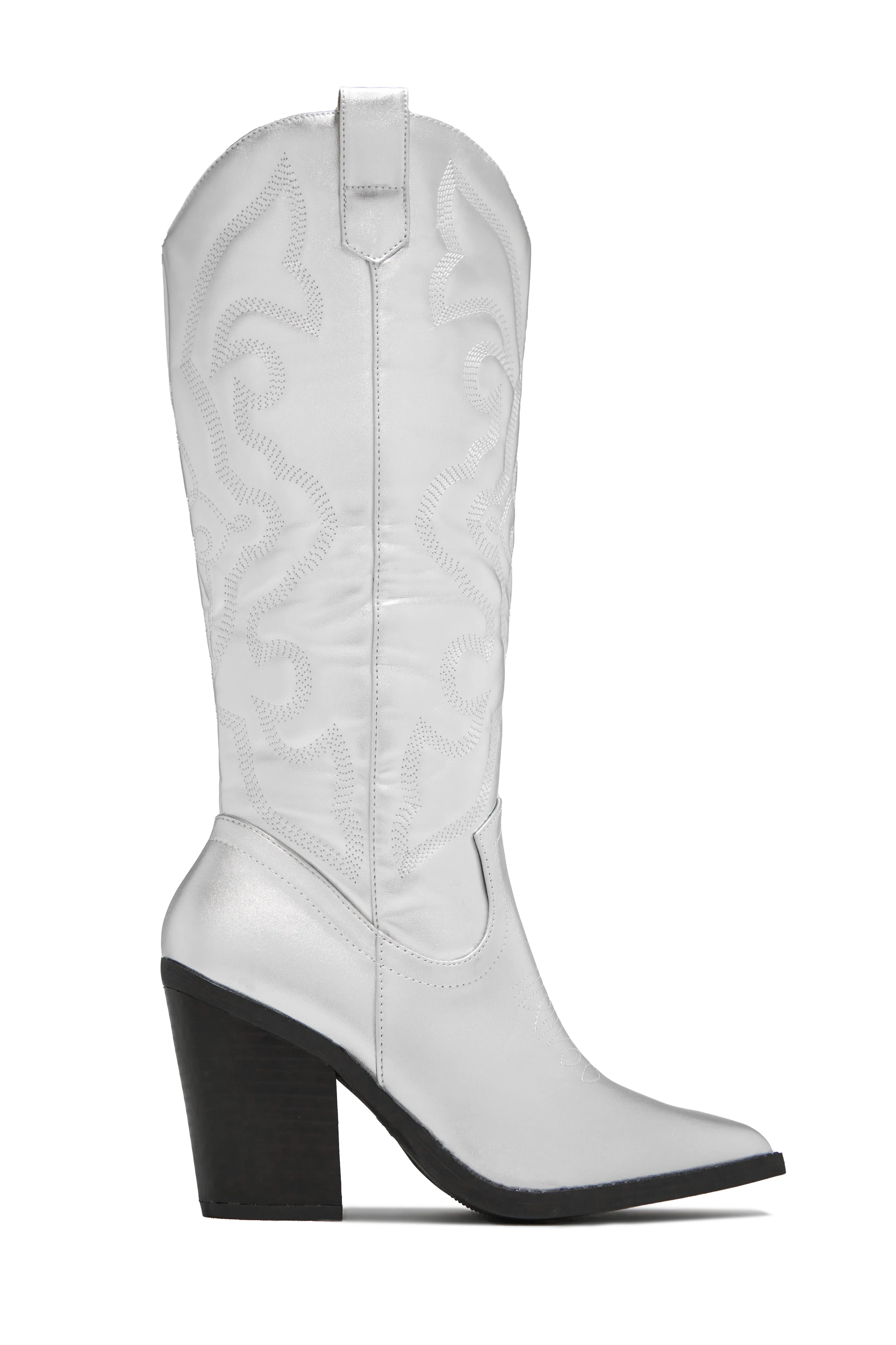 Fashion Muse Western Cowgirl Boots - Silver sold by Miss Lola product image thumbnail 5