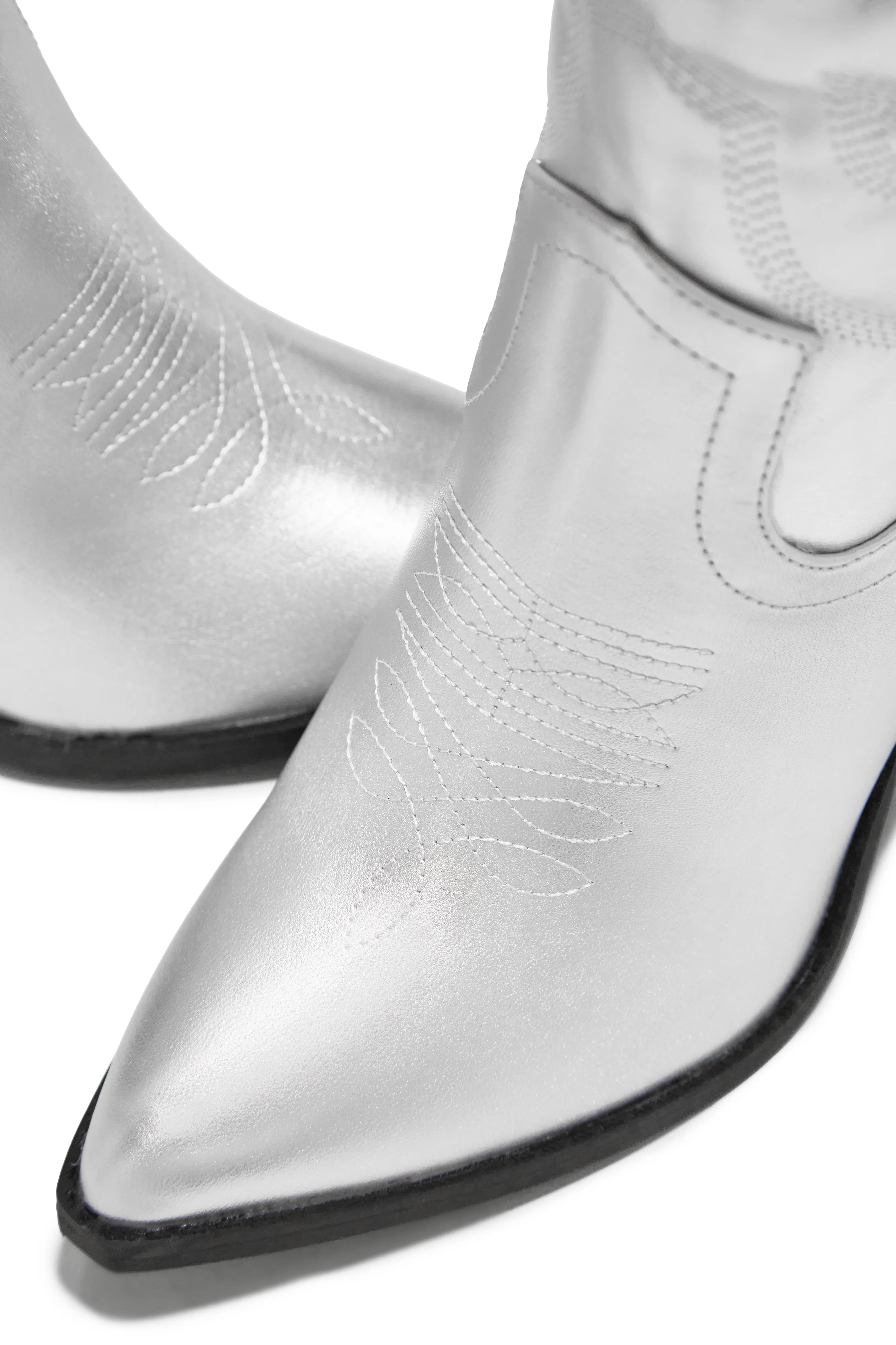 Fashion Muse Western Cowgirl Boots - Silver sold by Miss Lola product image thumbnail 4