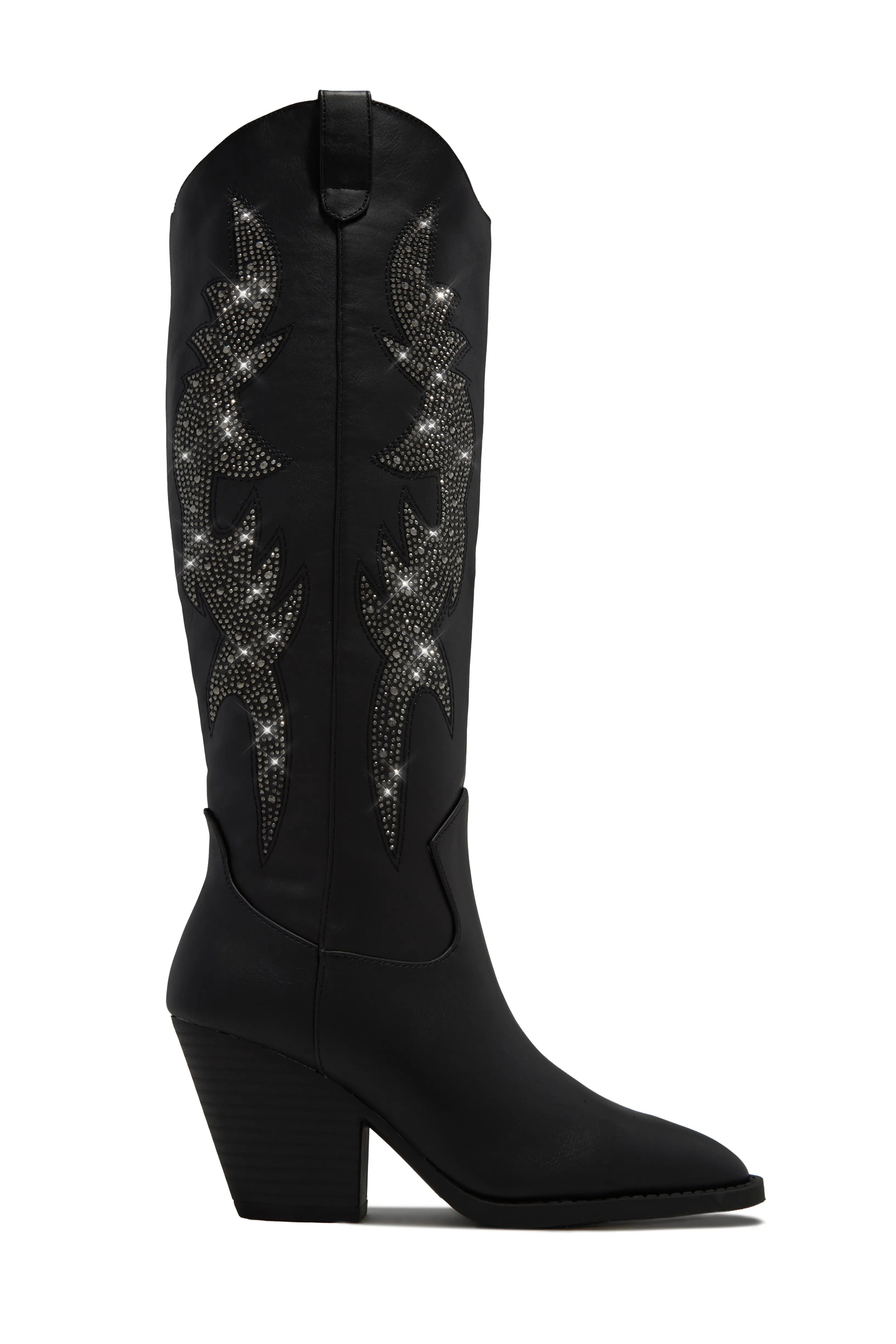 Austin Embellished Cowgirl Boots - Black sold by Miss Lola product image thumbnail 2