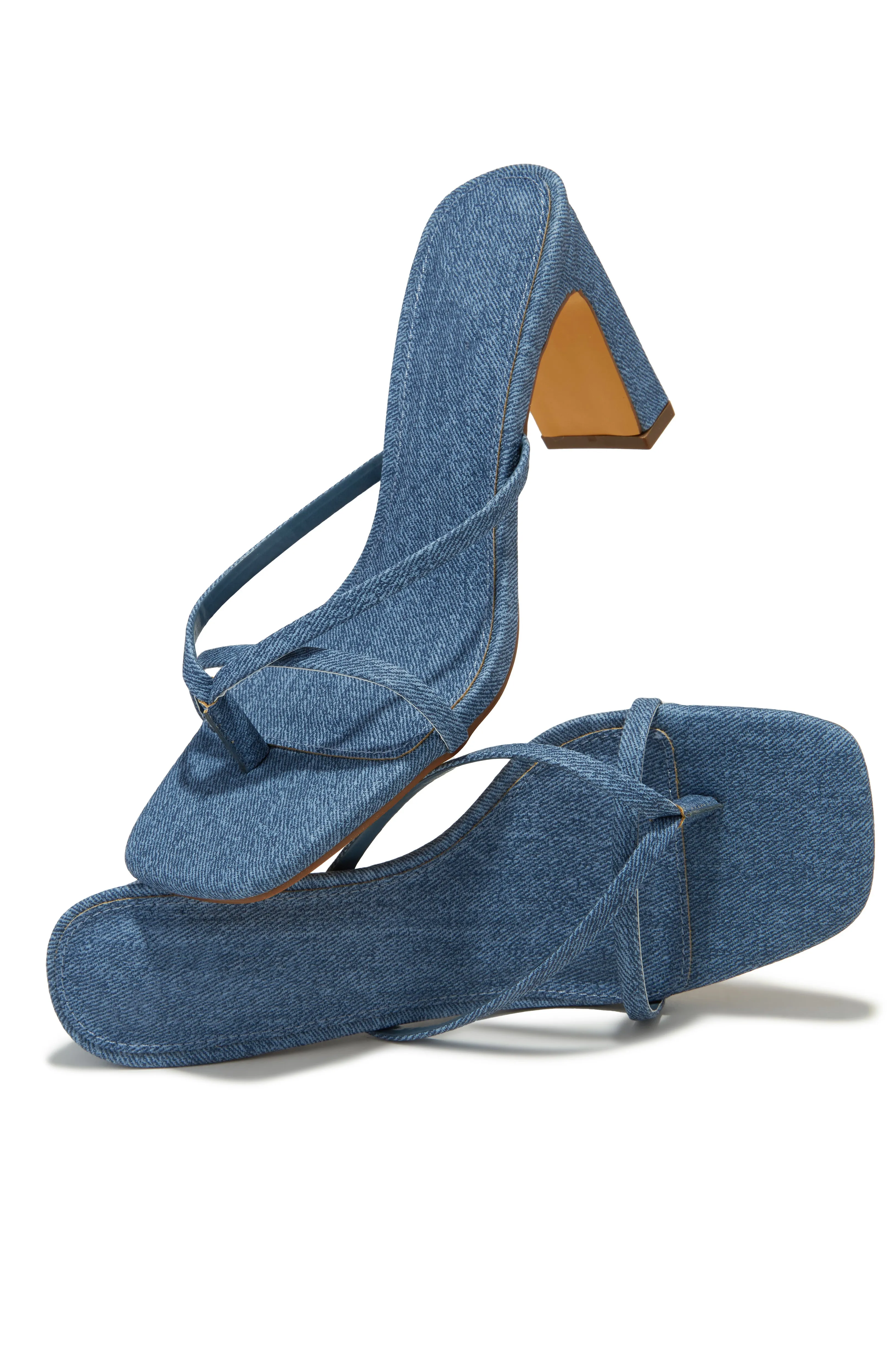 Jiani Mid Heel Mules - Denim sold by Miss Lola product image thumbnail 2