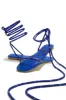 Aruba Island Embellished Lace Up Sandals - Blue sold by Miss Lola