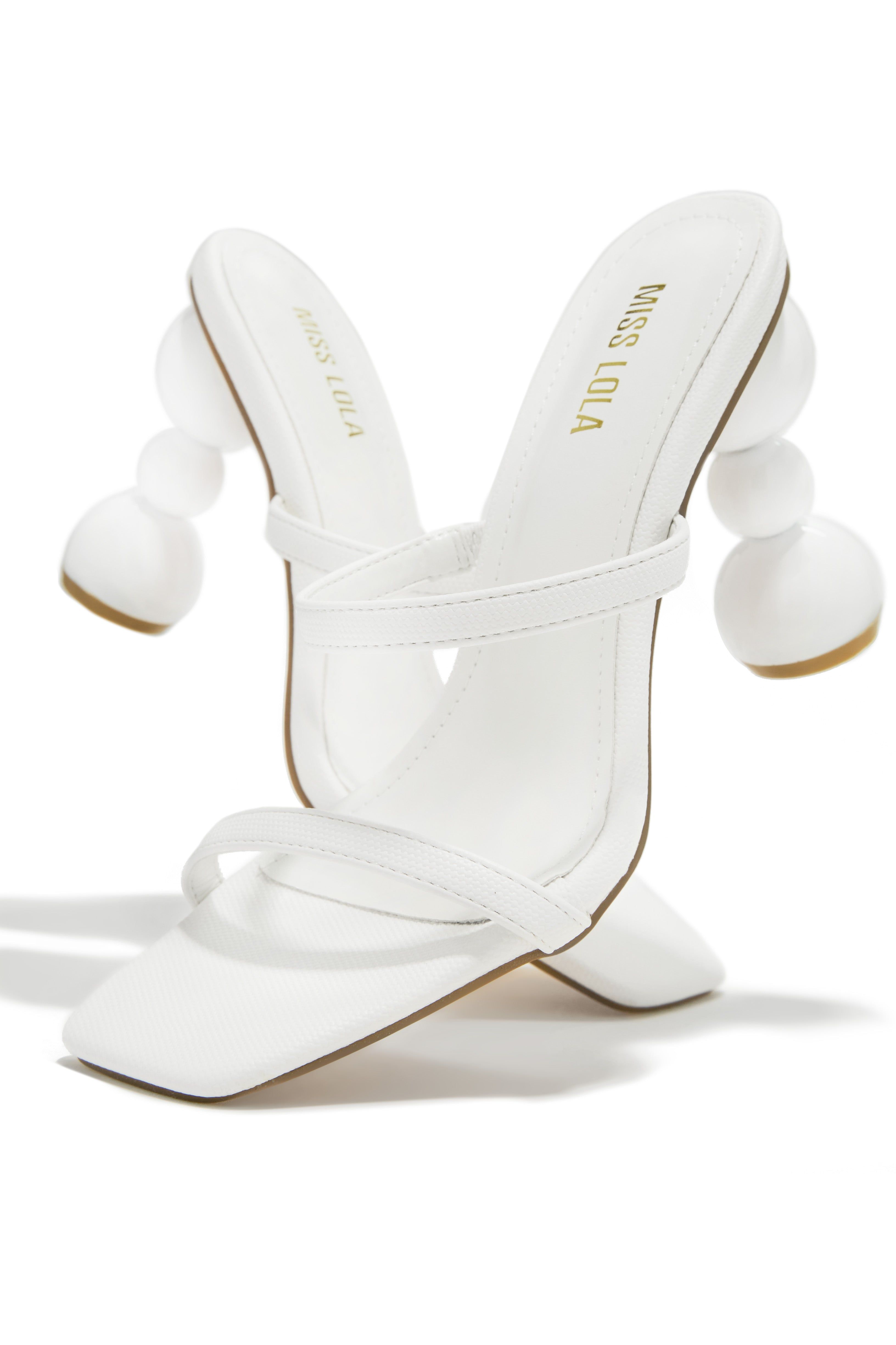 Out Tonight High Heel Mules - White sold by Miss Lola product image thumbnail 3
