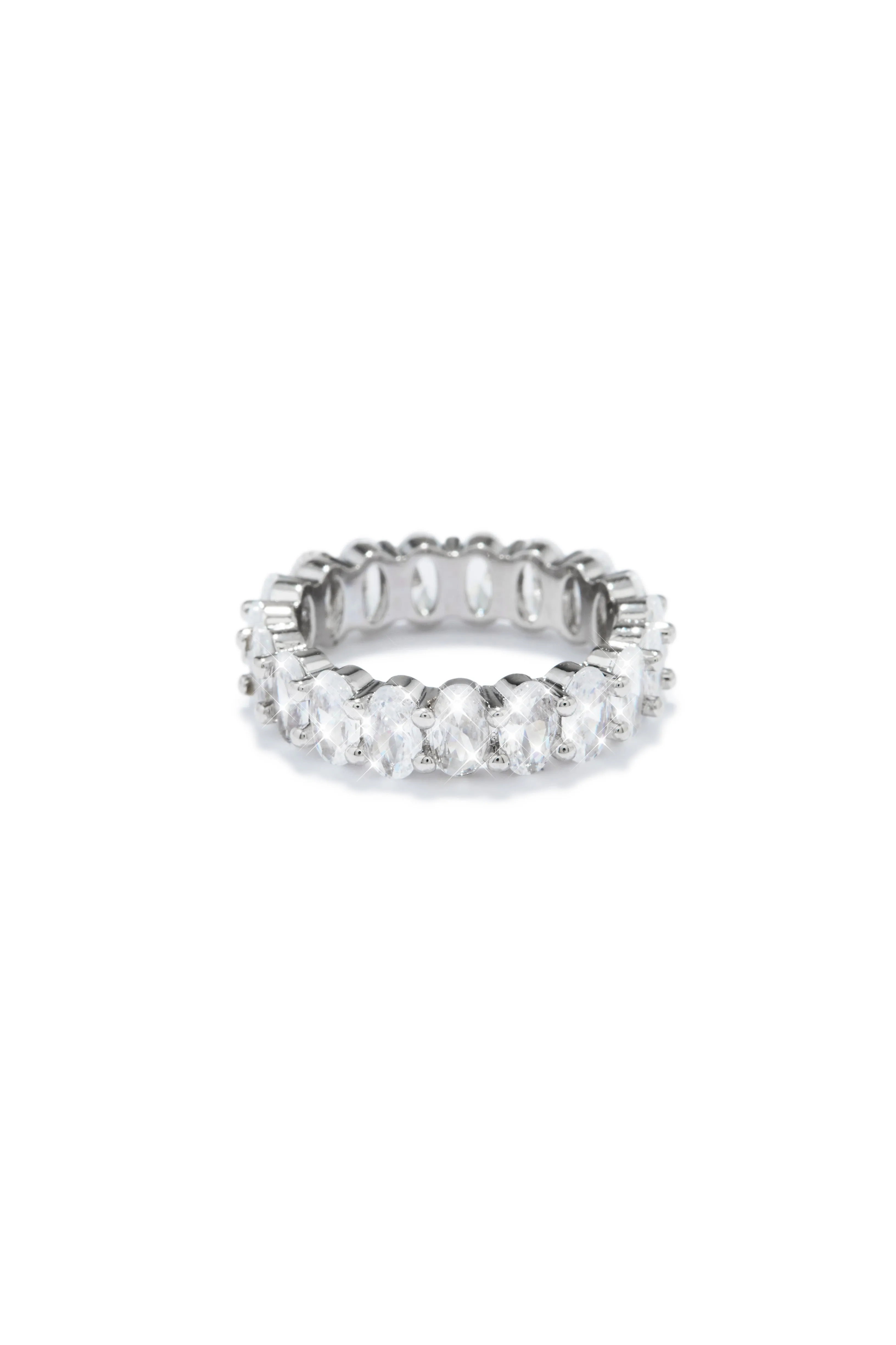 Icy Cubic Zirconia Band Ring - Silver sold by Miss Lola product image thumbnail 3