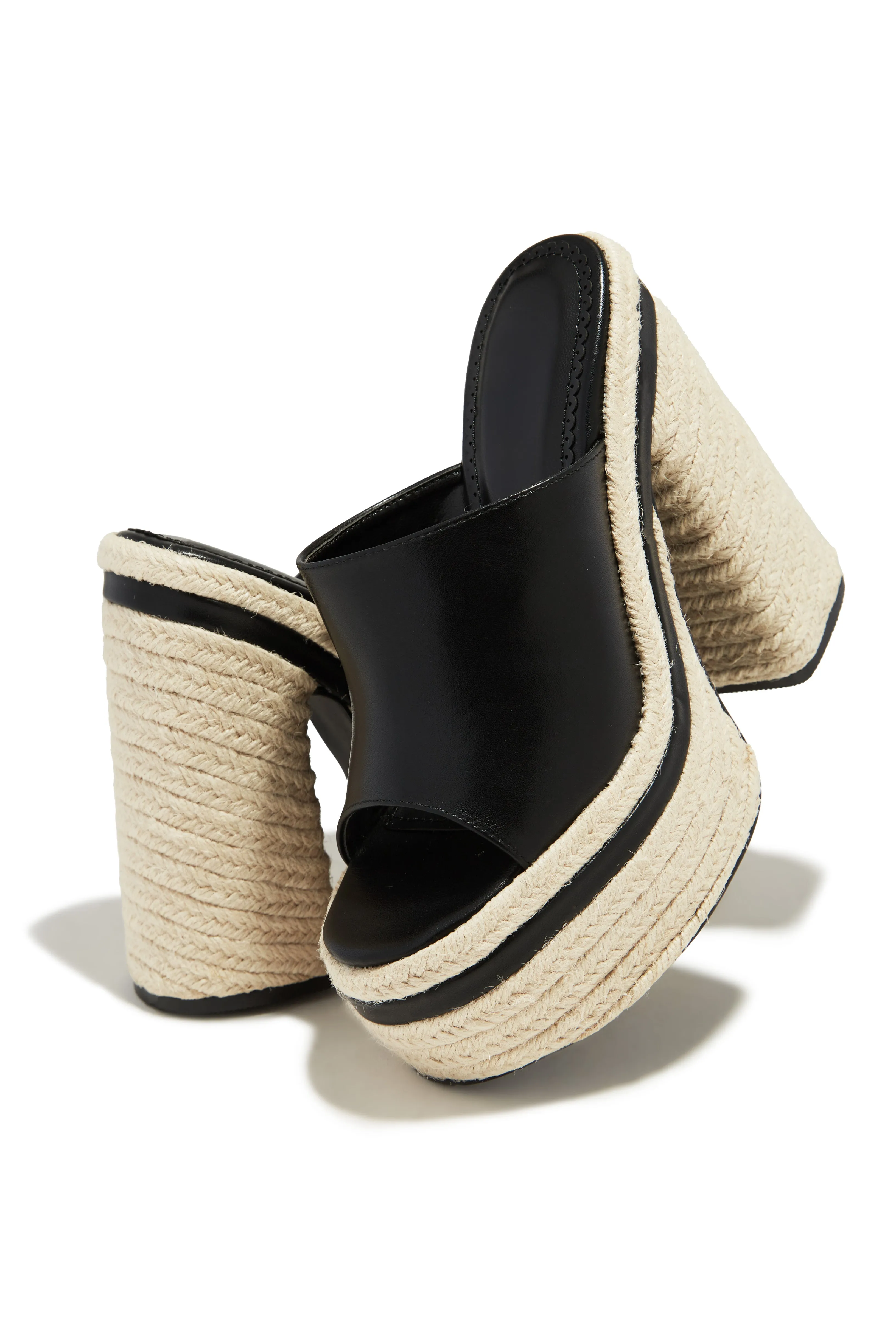 Weekend Attire Platform Block Heel Mules - Black sold by Miss Lola product image thumbnail 2