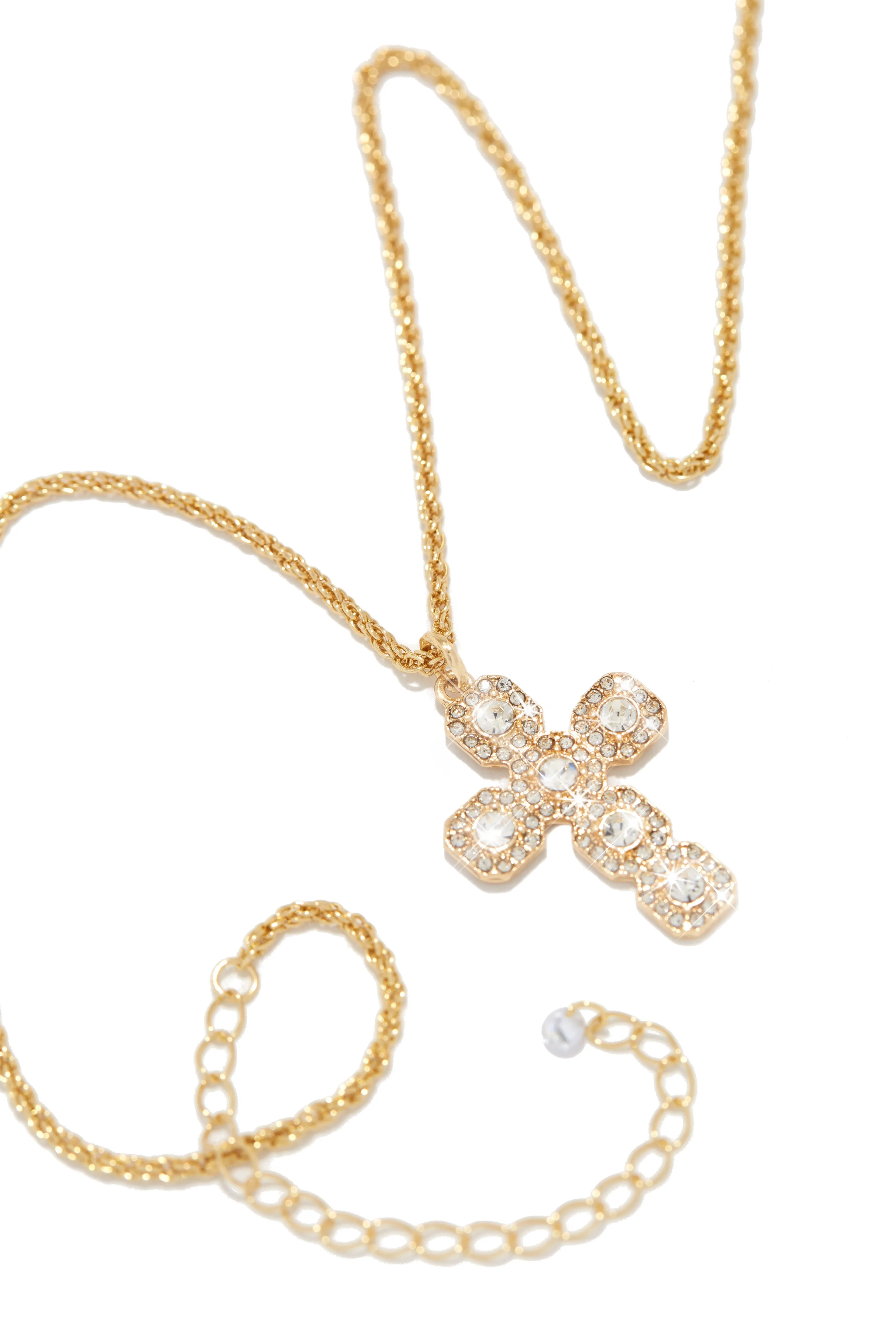 Amore Embellished Cross Pendant Necklace - Silver sold by Miss Lola product image thumbnail 4