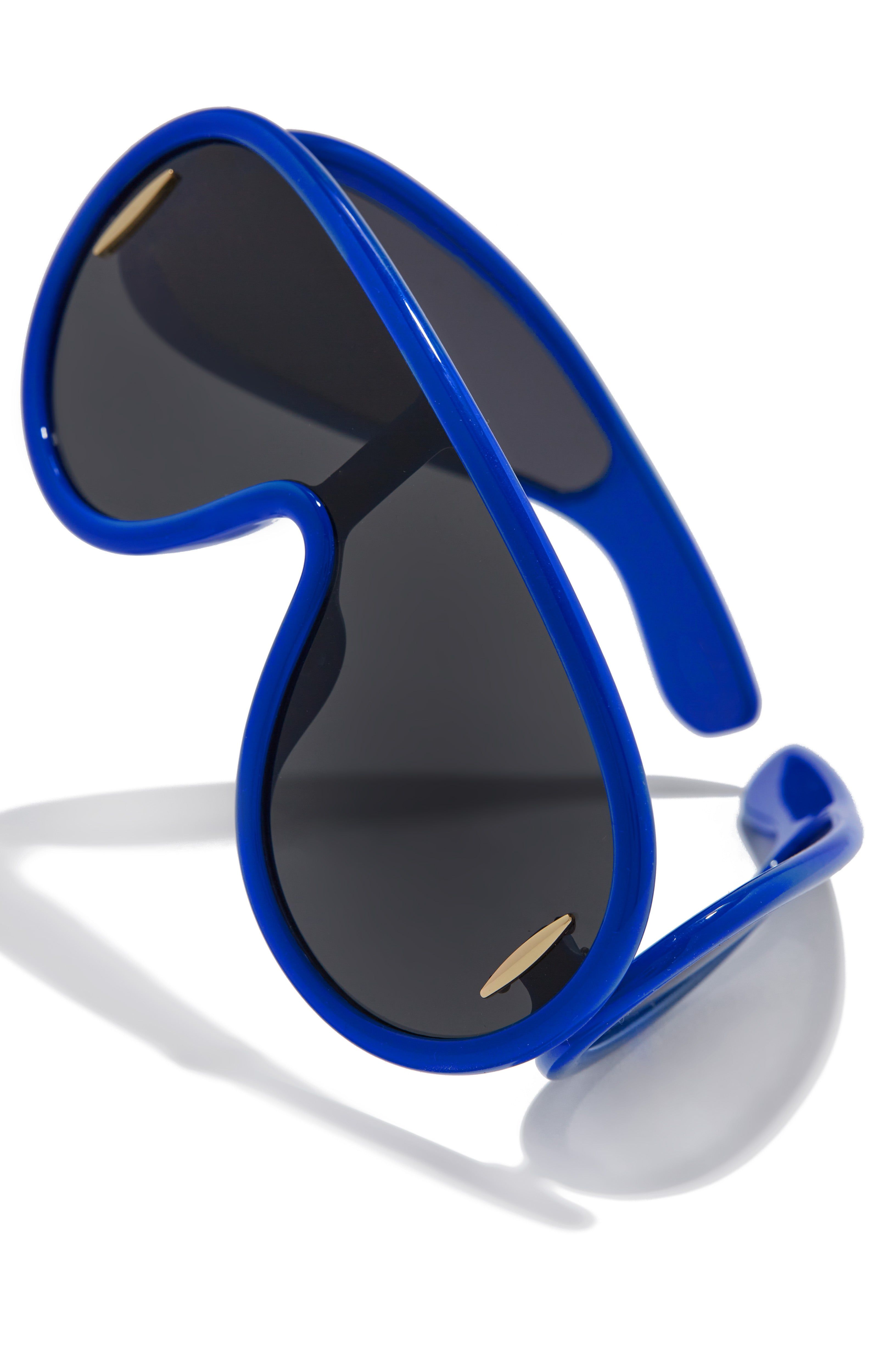 Exposed Oversized Aviator Sunglasses - Blue sold by Miss Lola product image thumbnail 2