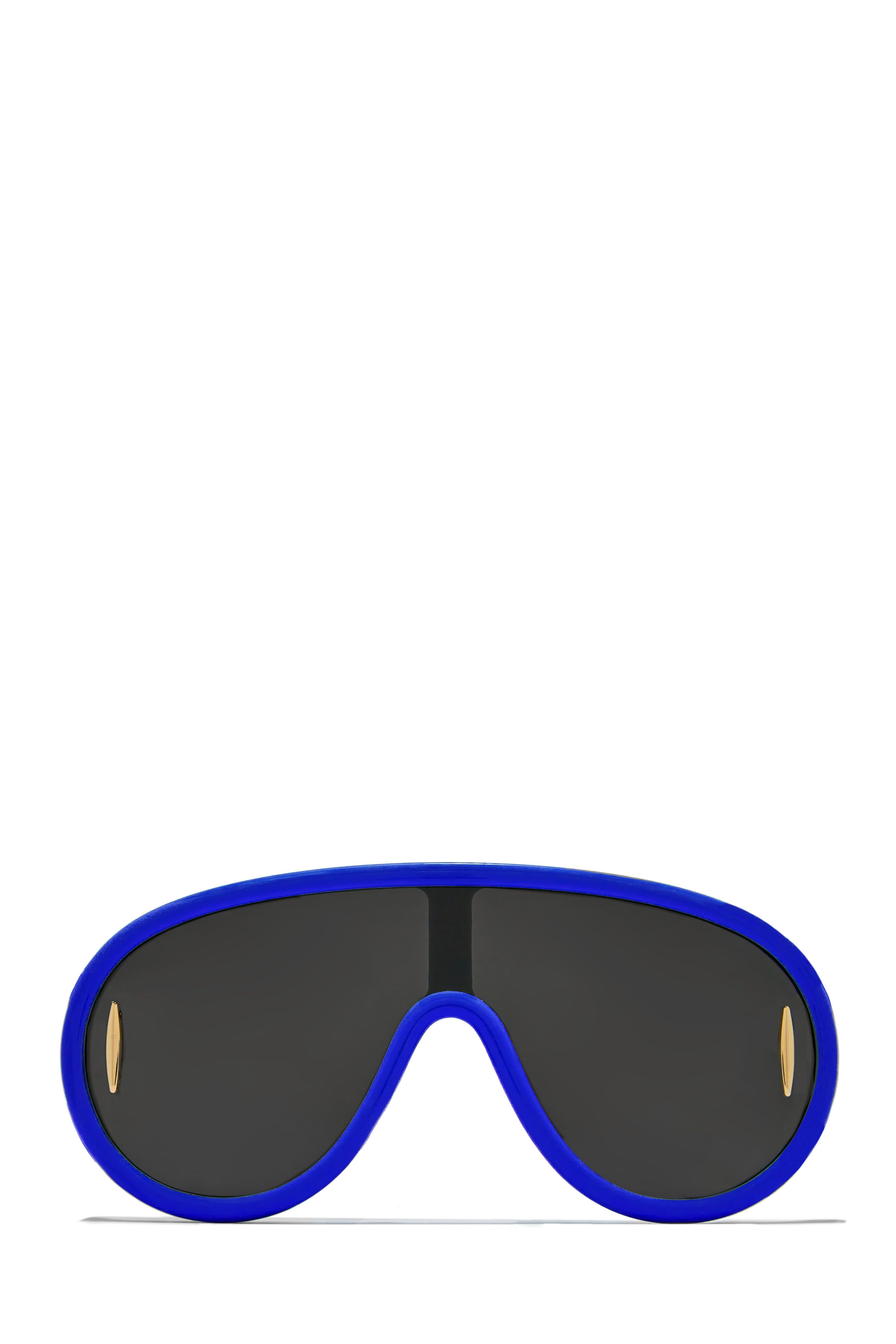 Exposed Oversized Aviator Sunglasses - Blue sold by Miss Lola product image thumbnail 4