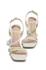 Victoria Block Heels - Ivory sold by Miss Lola
