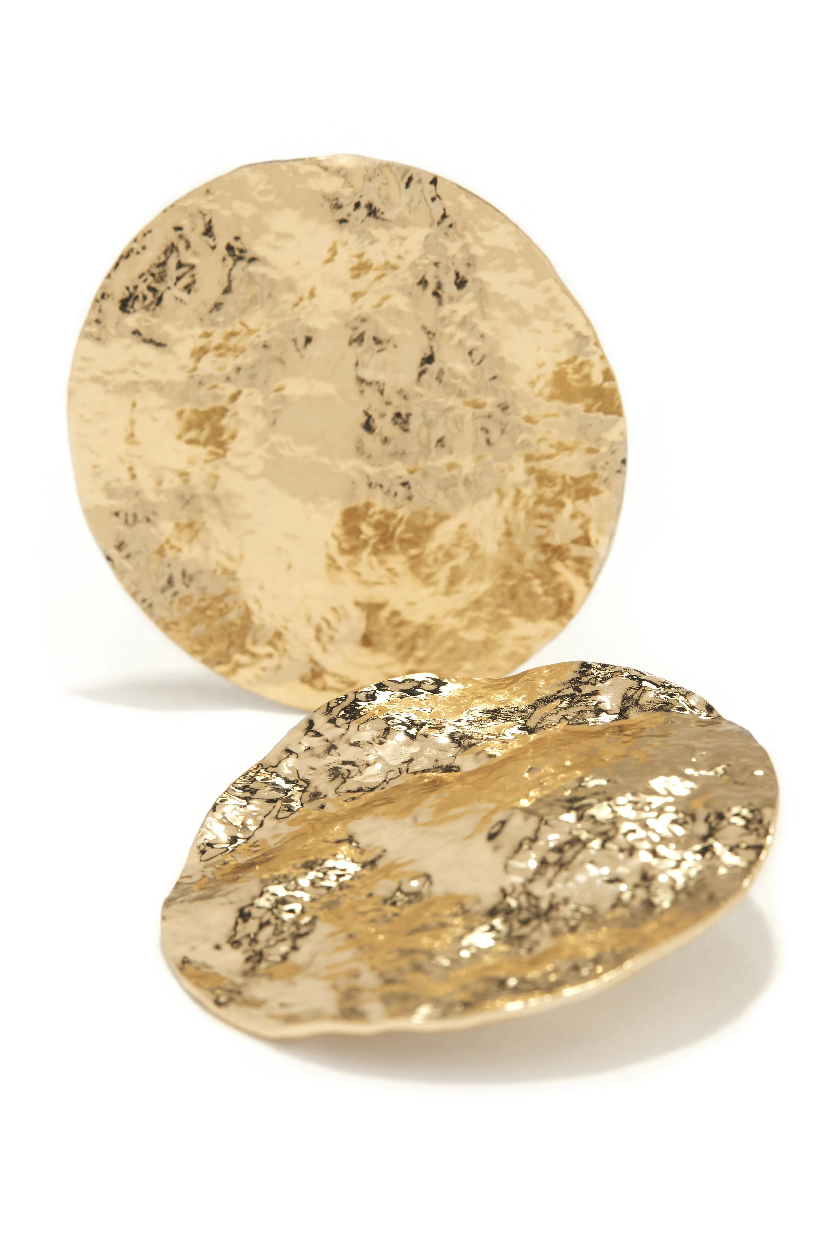 Sol Textured Circle Statement Earring - Gold sold by Miss Lola